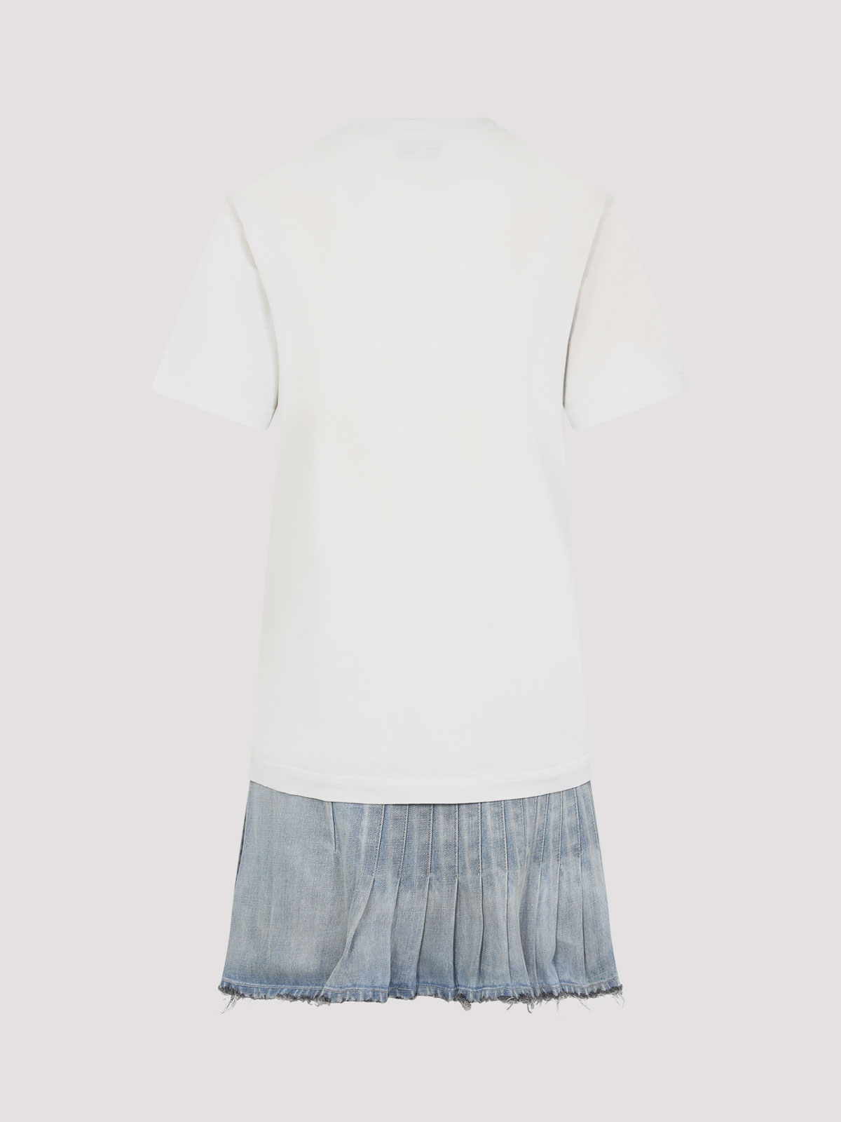 Balenciaga Layered Mini Dress With Denim Skirt Effect In Blue