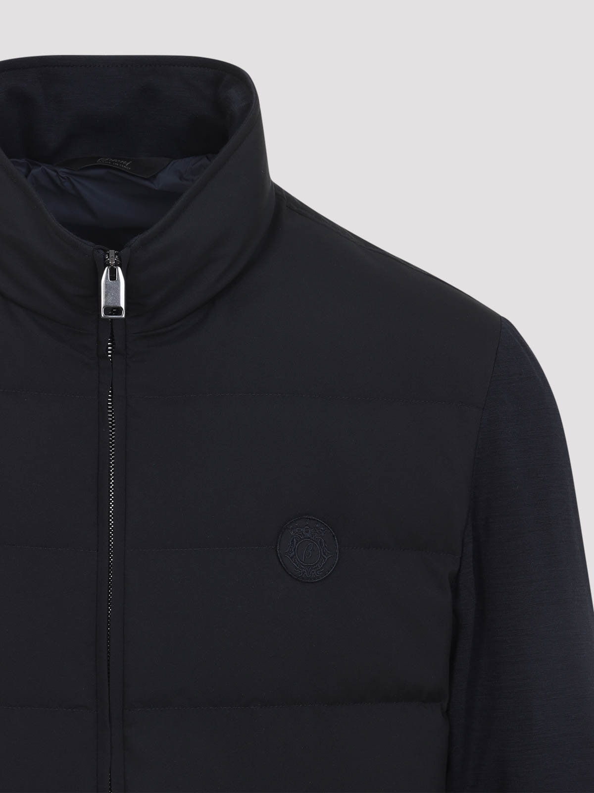 Brioni Tech Fabric Quilted Jacket In Blue