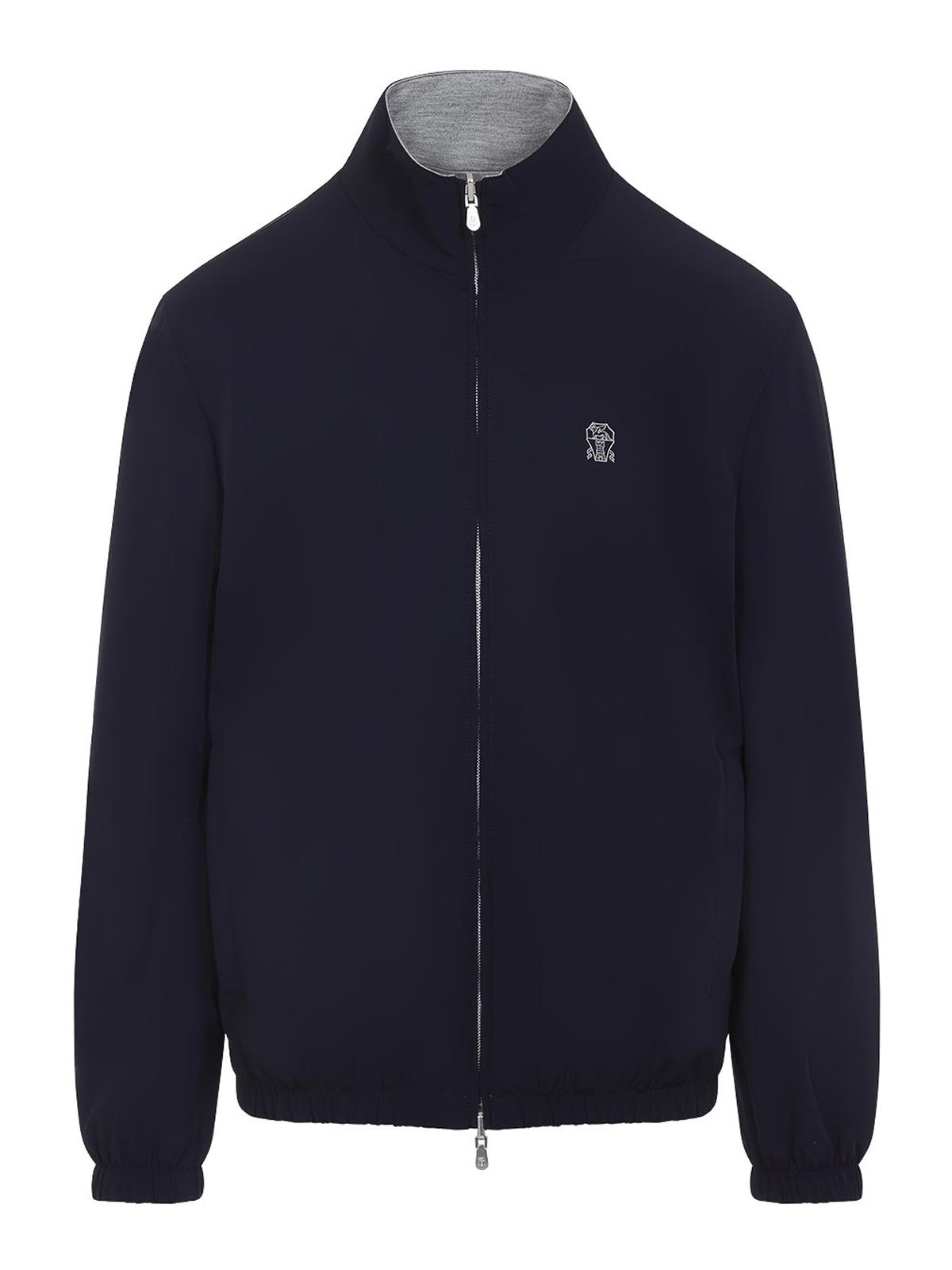 Brunello Cucinelli Water-resistant Long-sleeve Jacket In Blue