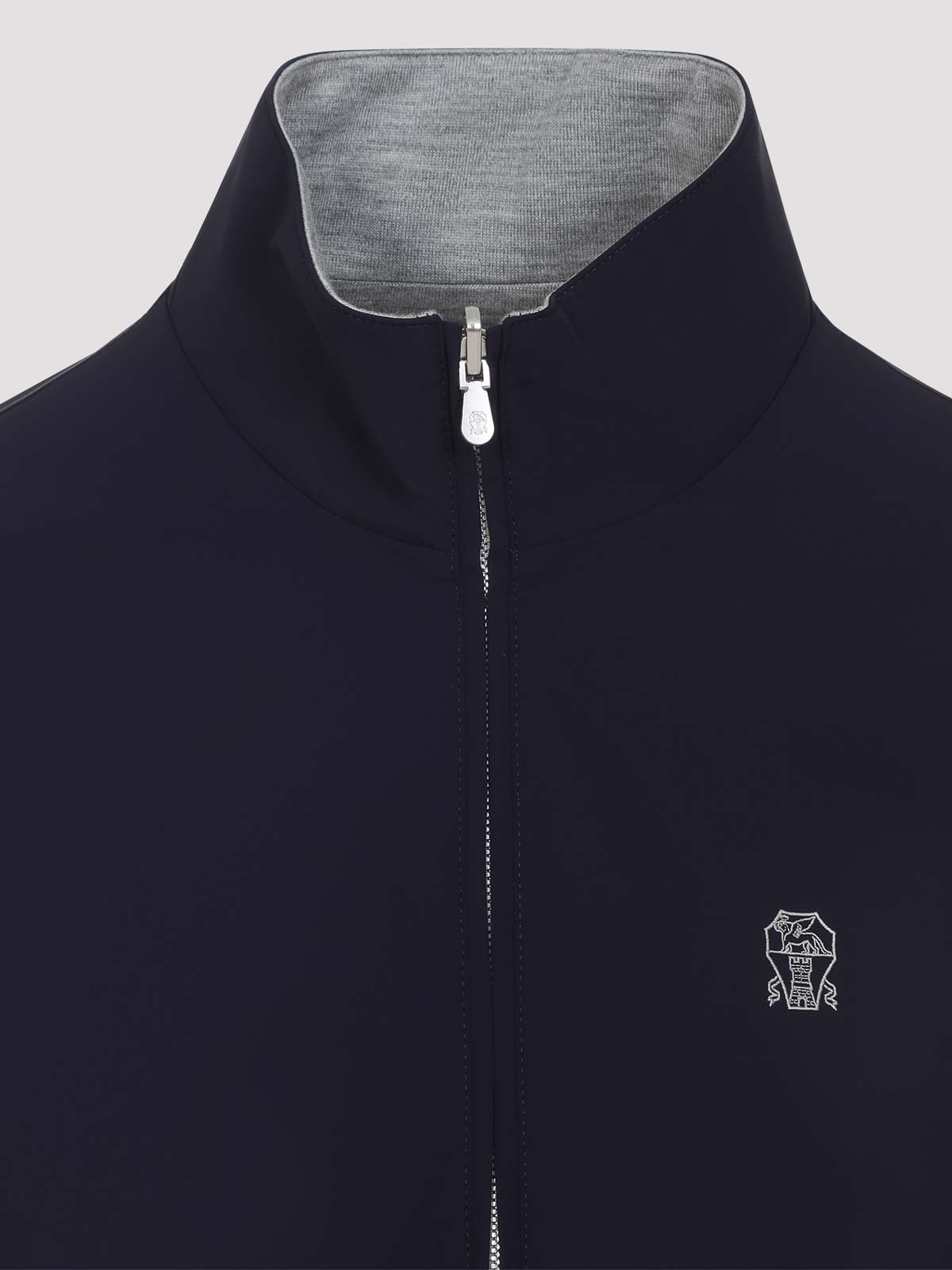 Brunello Cucinelli Water-resistant Long-sleeve Jacket In Blue