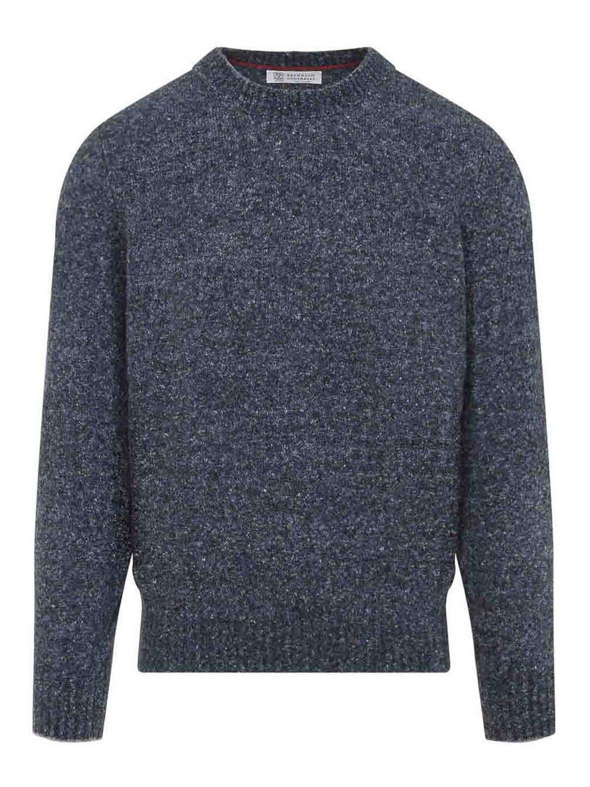 Brunello Cucinelli Alpaca Wool Silk Blend Pullover In Blue