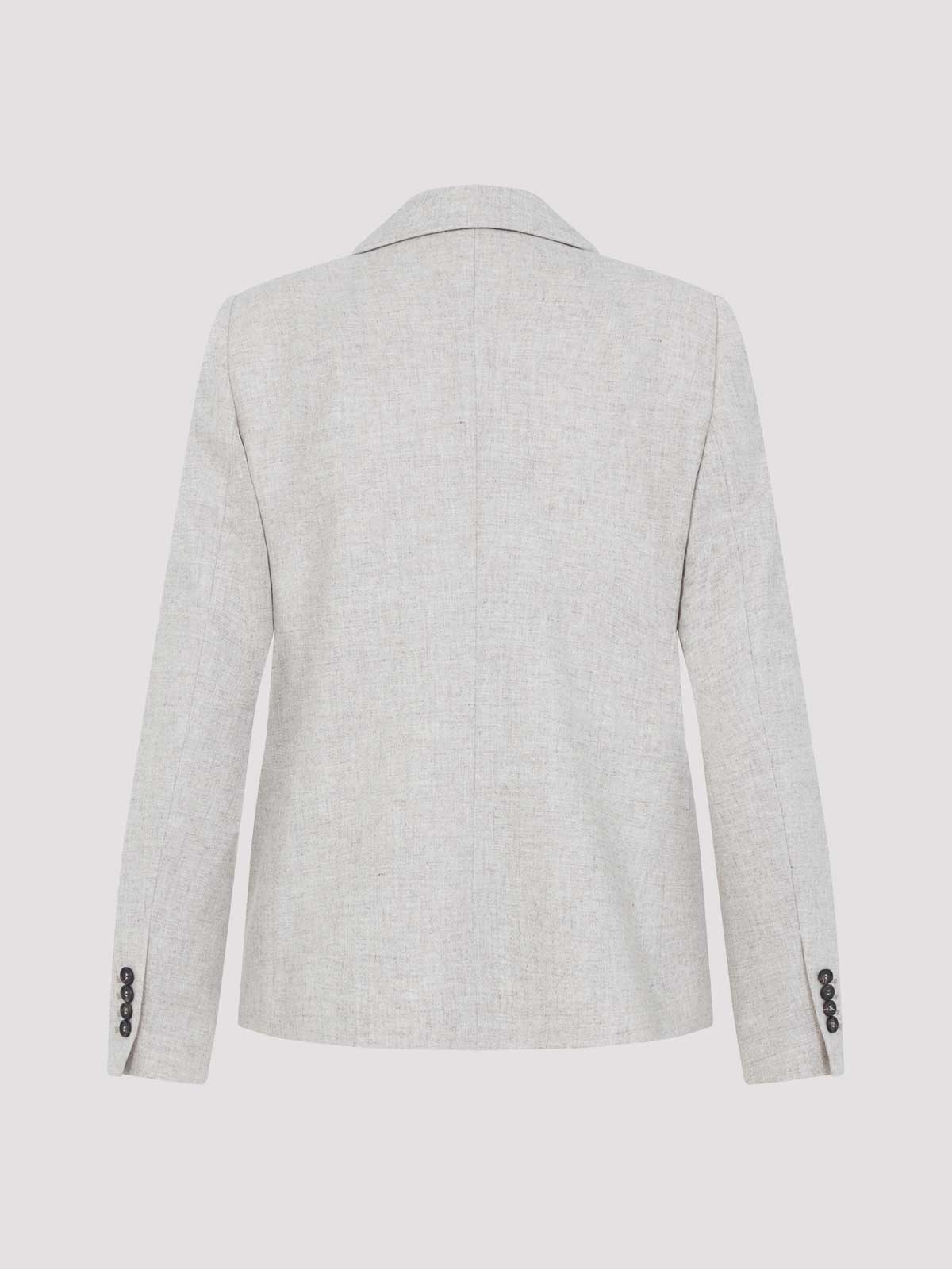 Brunello Cucinelli Double Breasted Wool And Cashmere Jacket In Gray