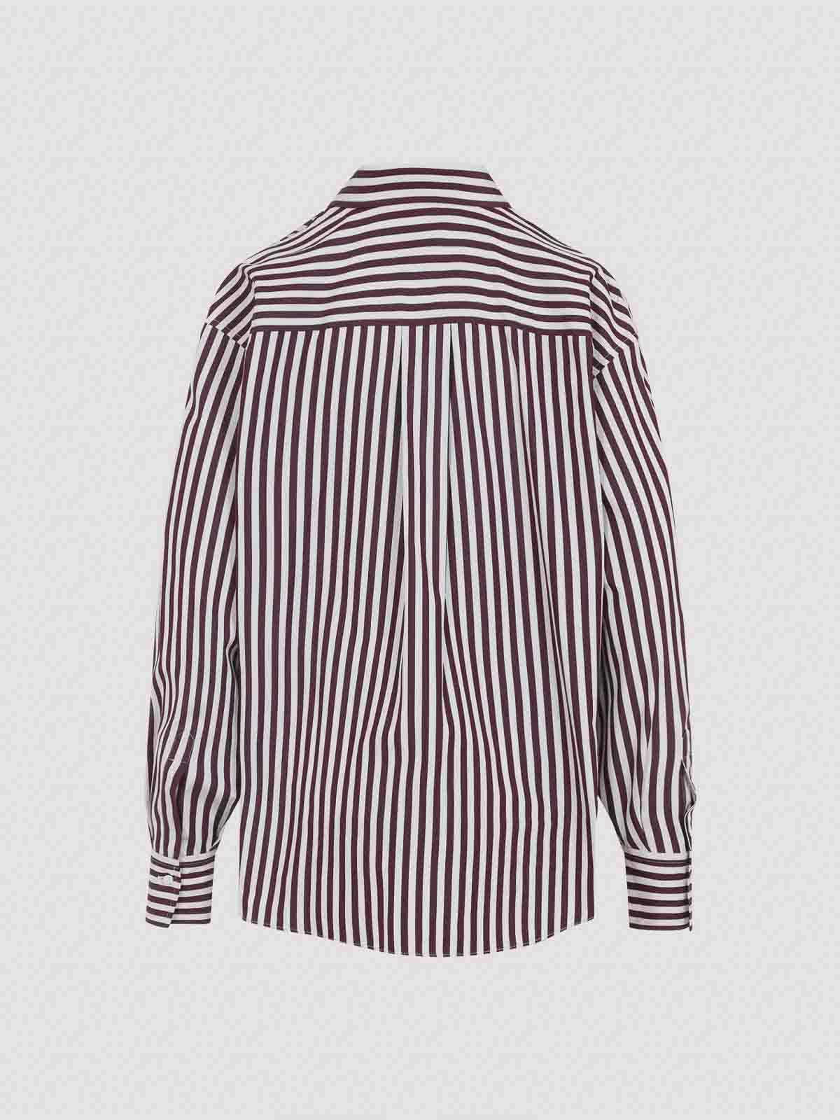 Brunello Cucinelli Striped Shirt In Pink