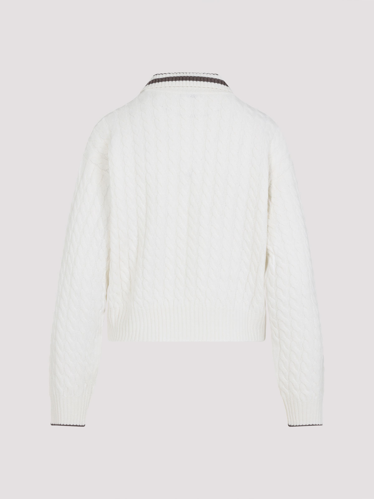 Brunello Cucinelli Sport Club Pullover With White Cashmere In White