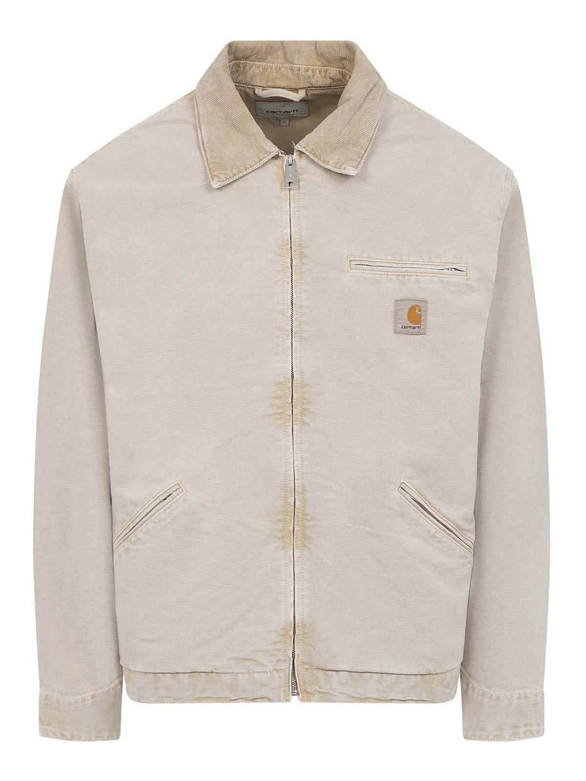 Carhartt Detroit Jacket Organic Cotton Long Sleeves In Neutral