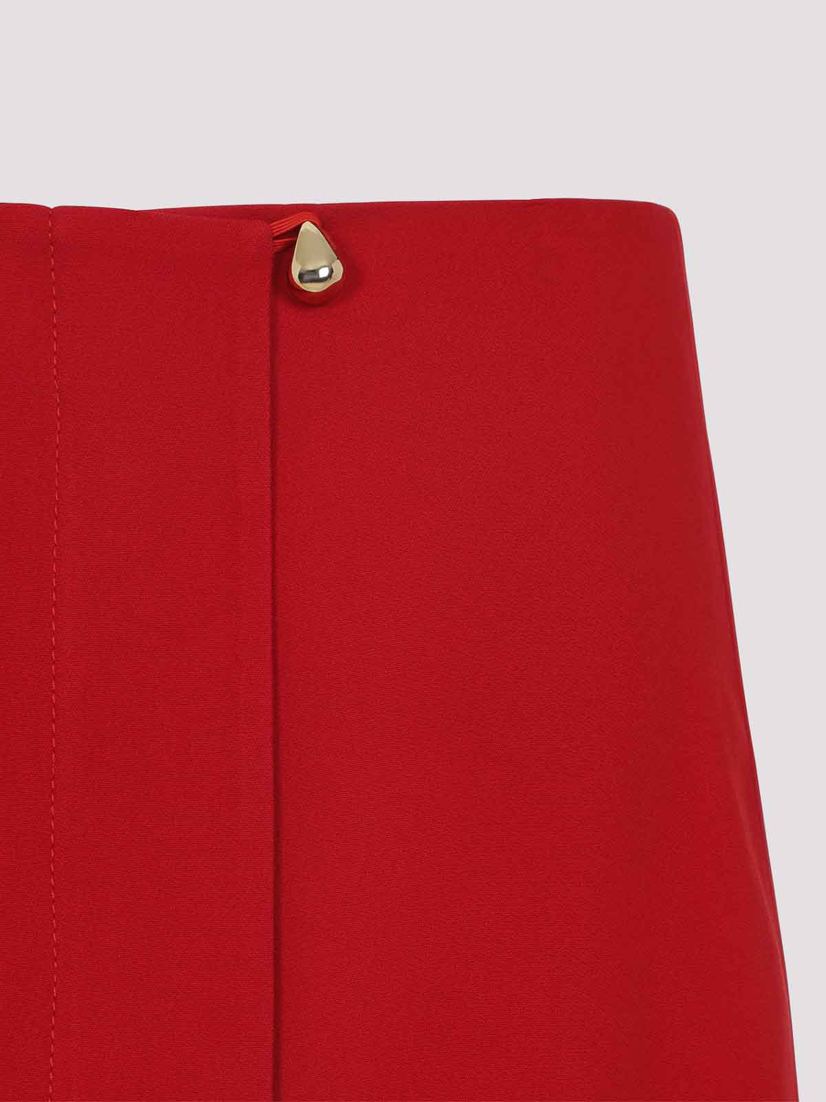 Carven Acetate Midi Skirt In Red