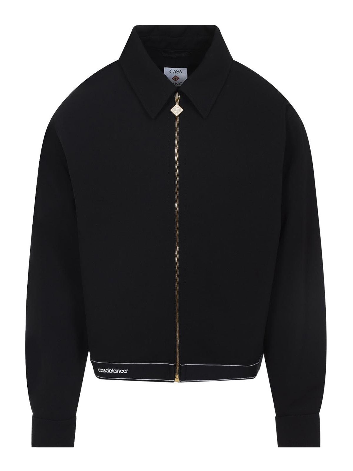 Casablanca Tailored Wool Jacket With Contrasting Logo In Black