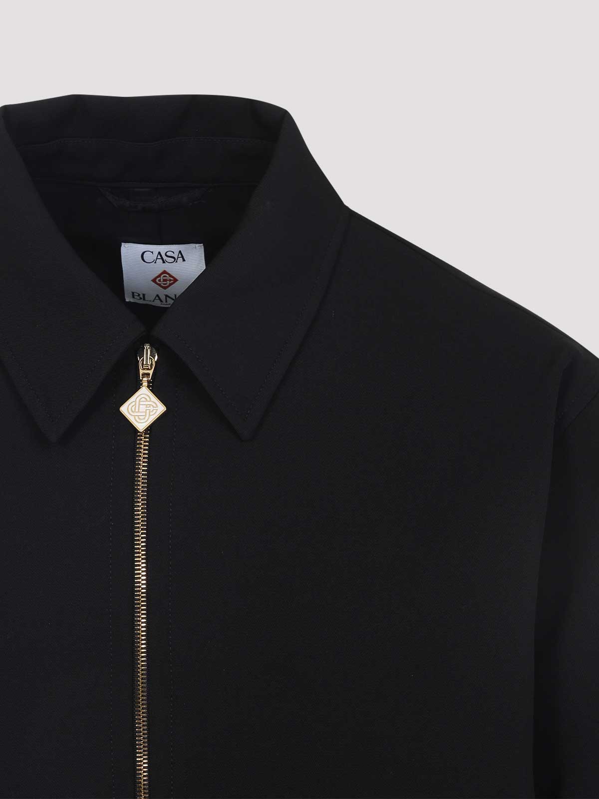 Casablanca Tailored Wool Jacket With Contrasting Logo In Black