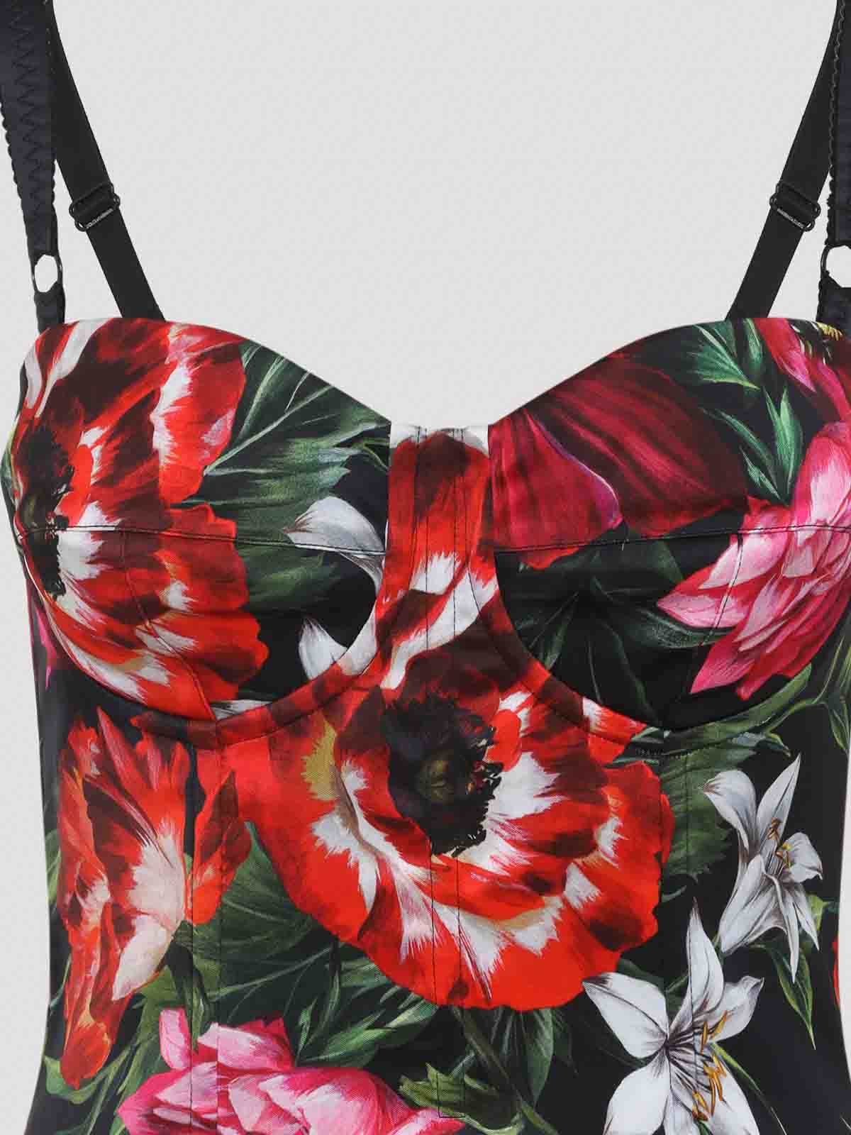 Dolce & Gabbana Women Satin Printed Dress In Multi