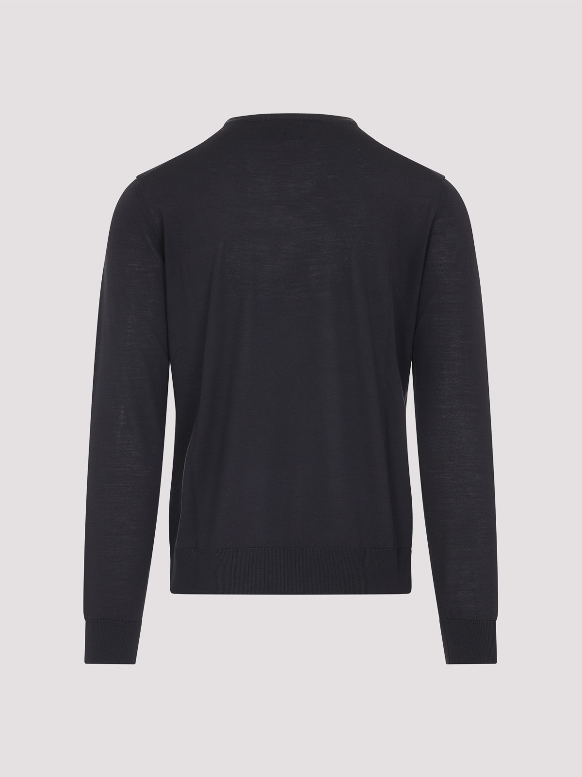 Giorgio Armani Crew Neck Sweater In Virgin Wool In Black