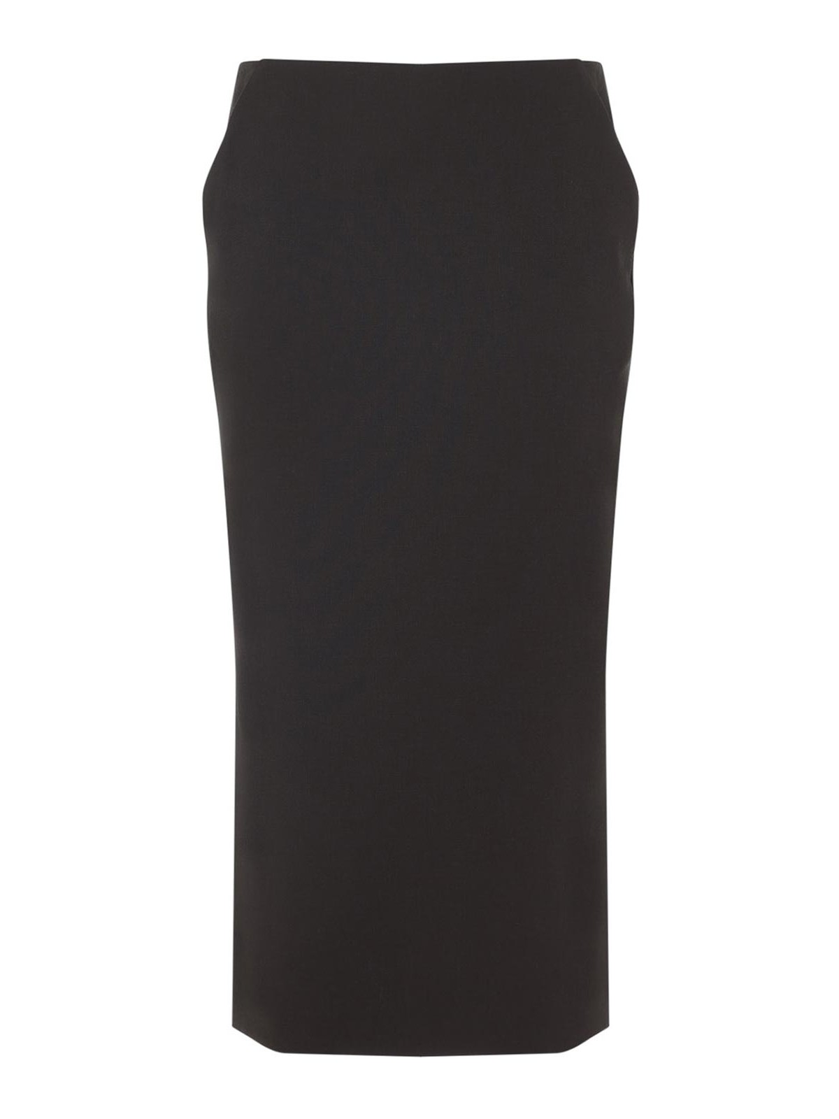 Giorgio Armani Virgin Wool Midi Skirt In Black