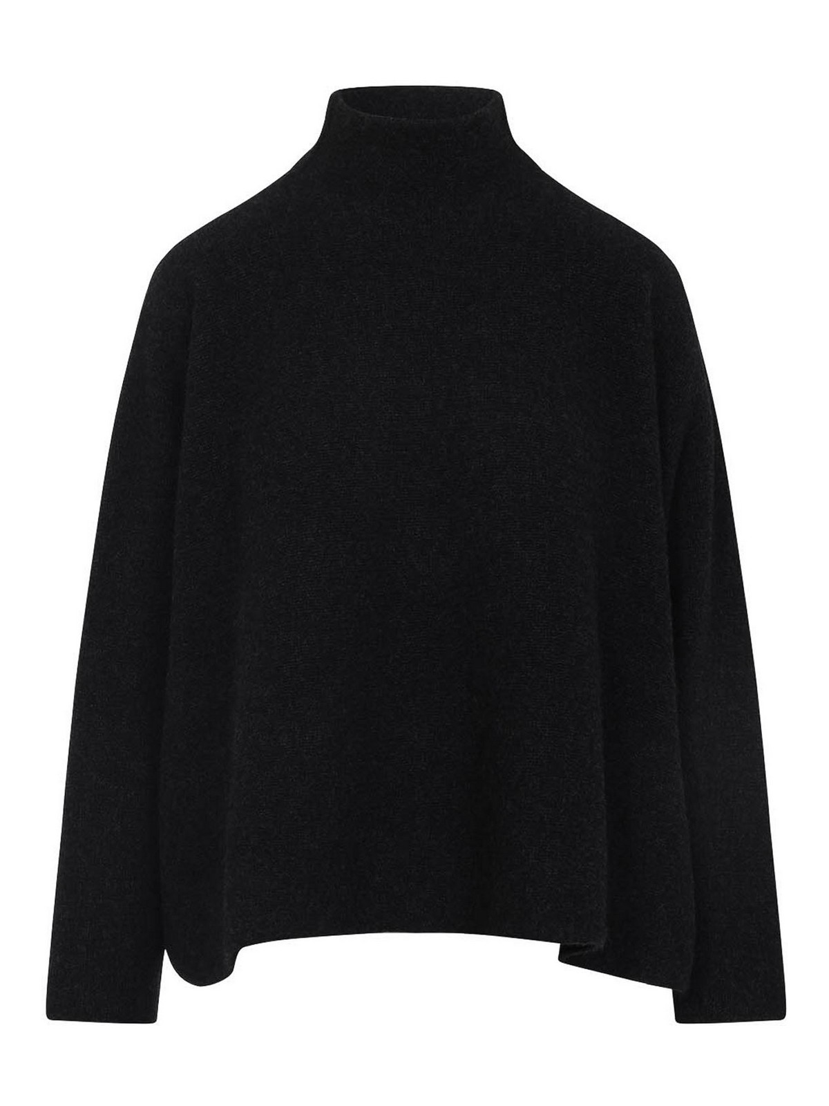 Giorgio Armani Cashmere Flared Hem Sweater In Black