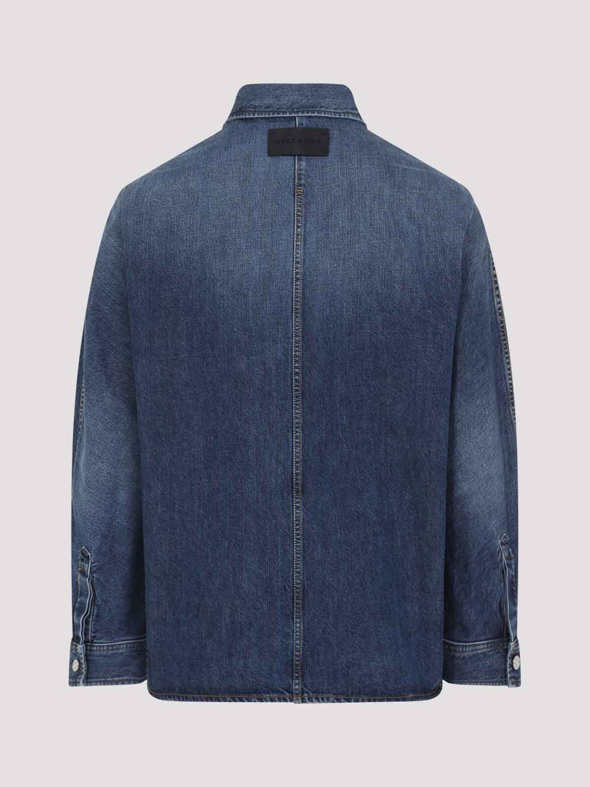 Givenchy Men Overshirt Denim Shirt In Blue