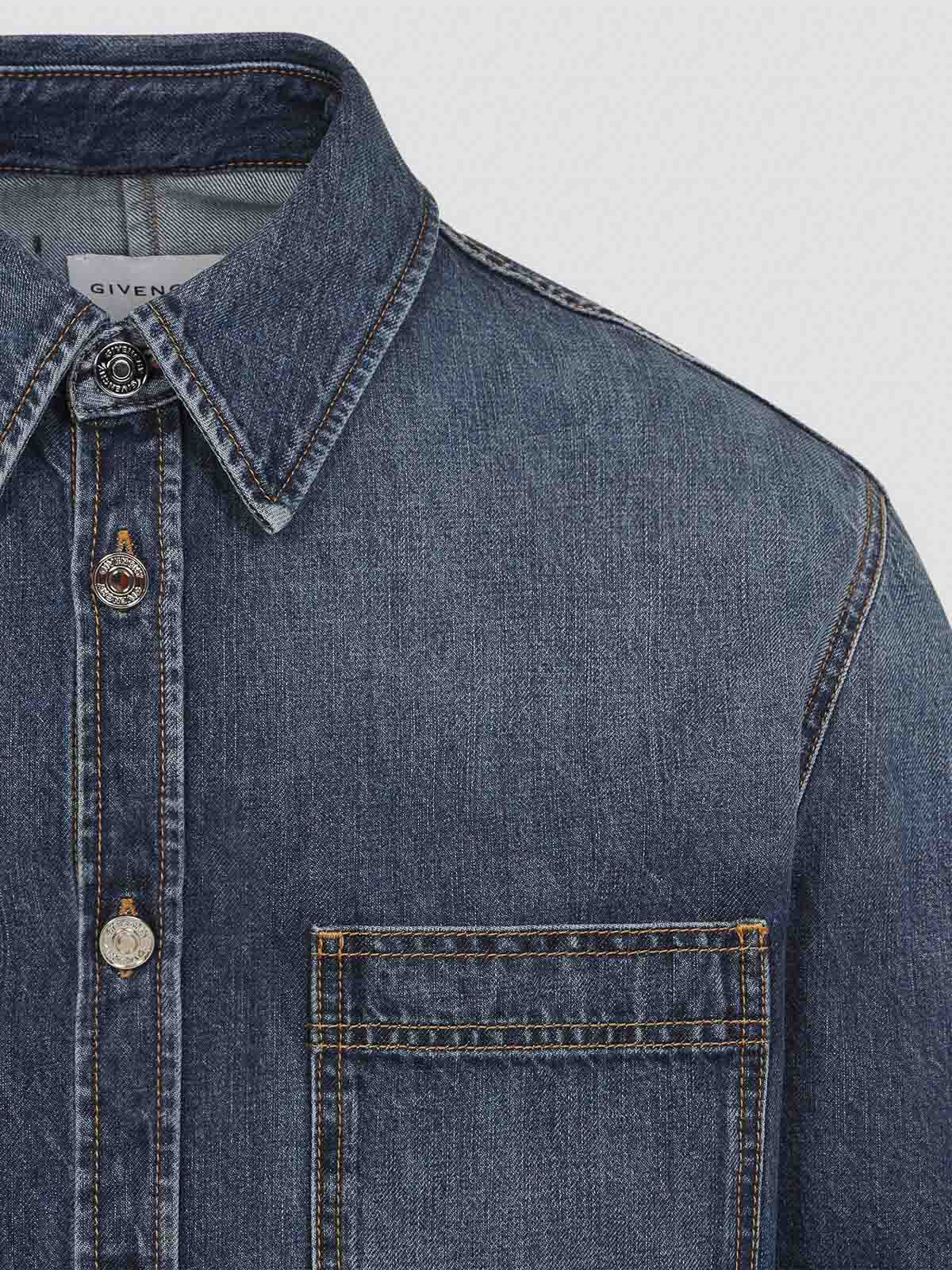 Givenchy Men Overshirt Denim Shirt In Blue