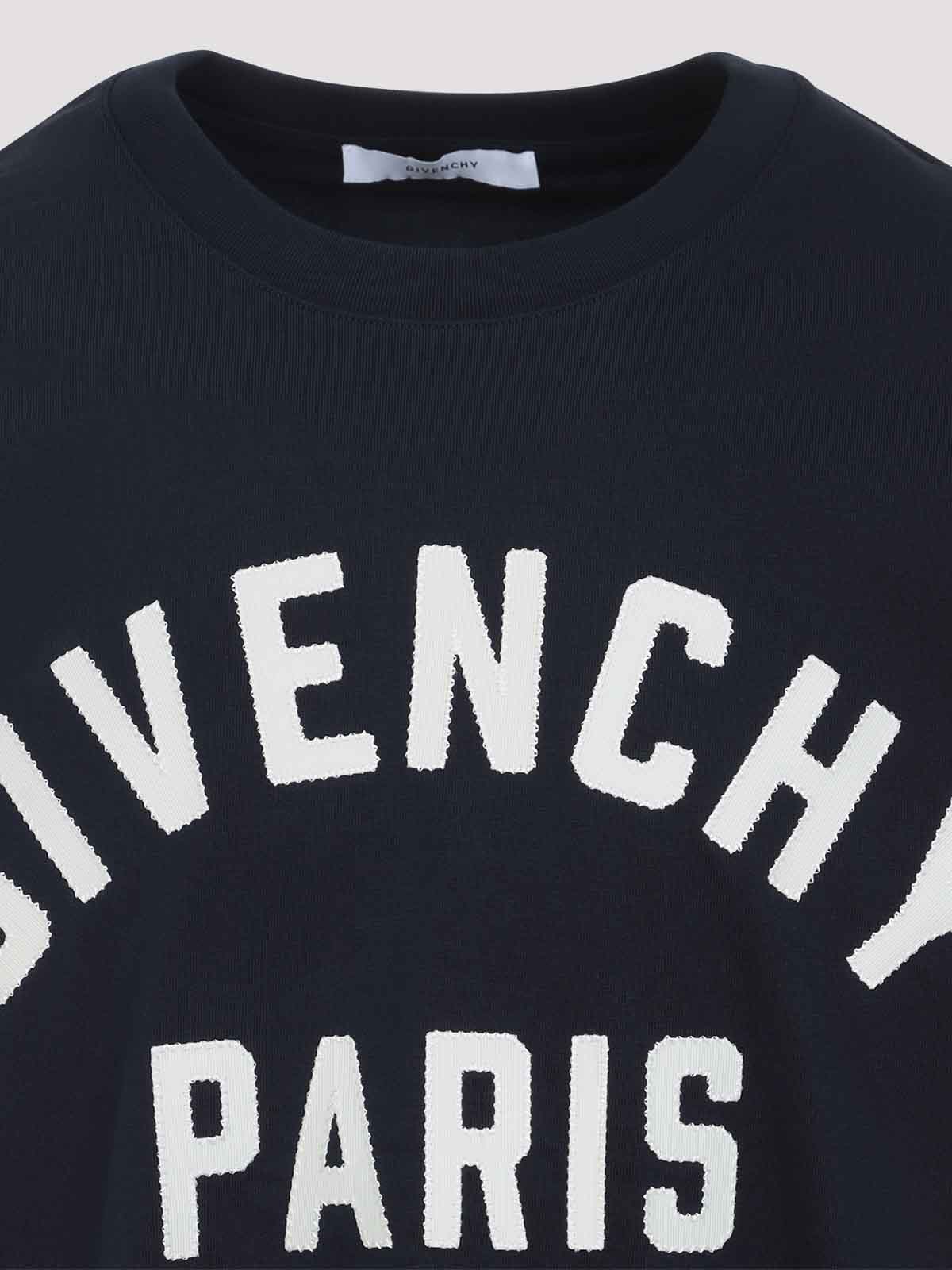 Givenchy Relaxed Fit Black Cotton T-shirt With Bold Logo Print In Black