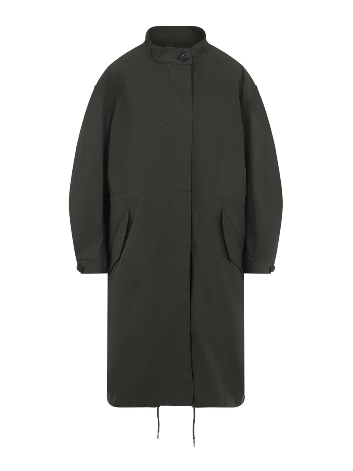 Givenchy Cotton Jacket With Back Slit And Drawstrings In Brown