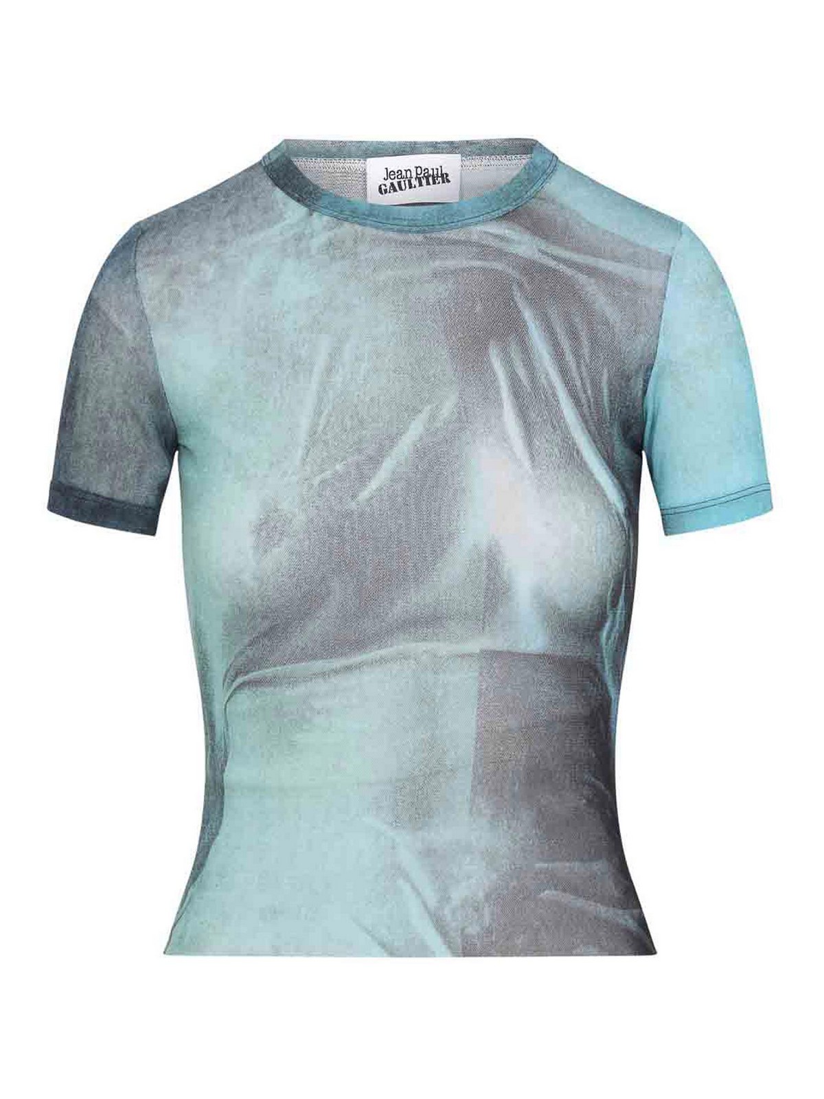 Jean Paul Gaultier Mesh Baby T-shirt Water Print In Blue