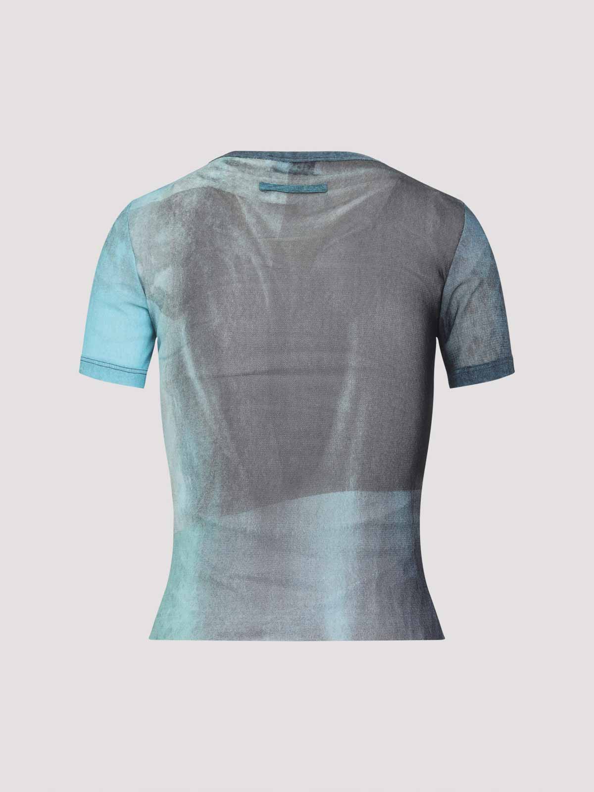 Jean Paul Gaultier Mesh Baby T-shirt Water Print In Blue