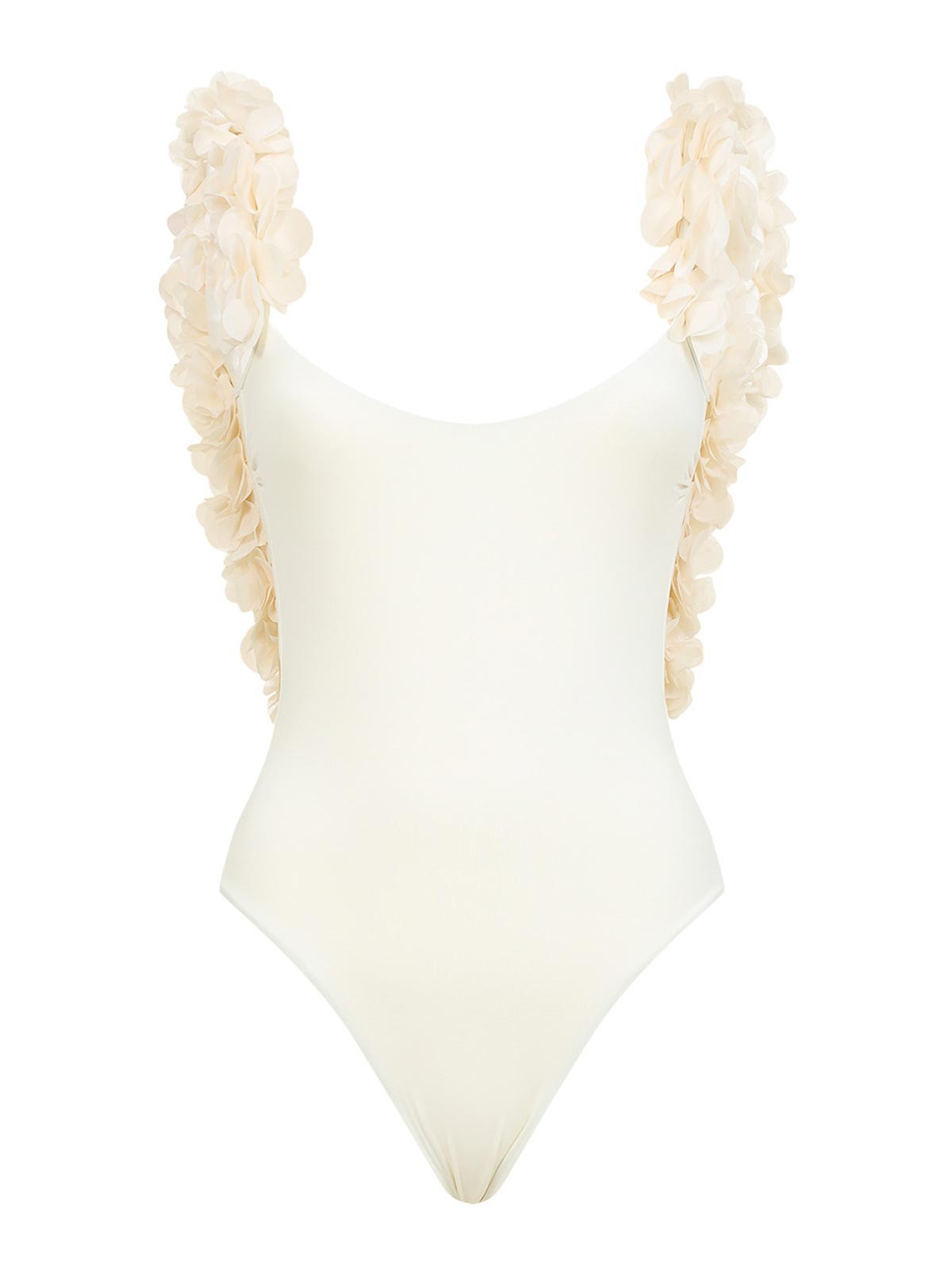 La Reveche Amira One-piece Ruffled Swimsuit In White