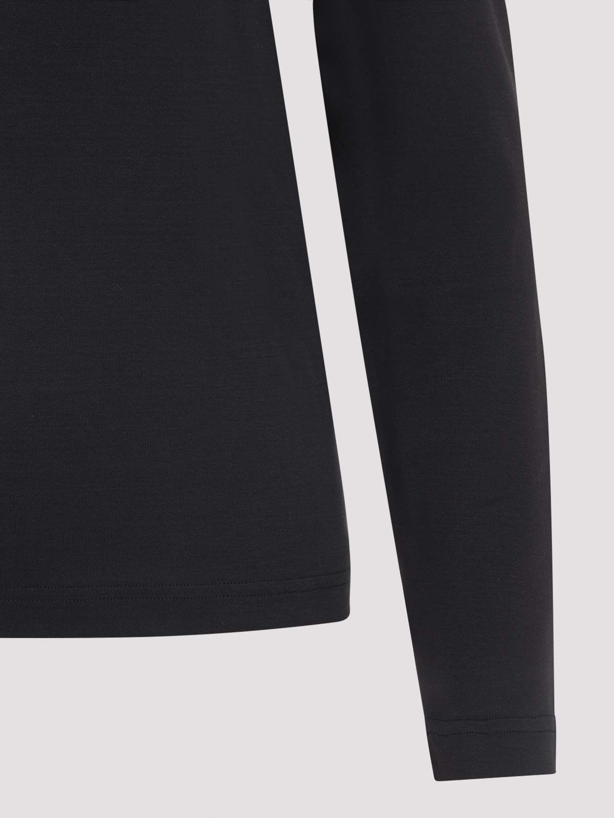 Lemaire Ribbed Crew Neck Long Sleeve Top In Black