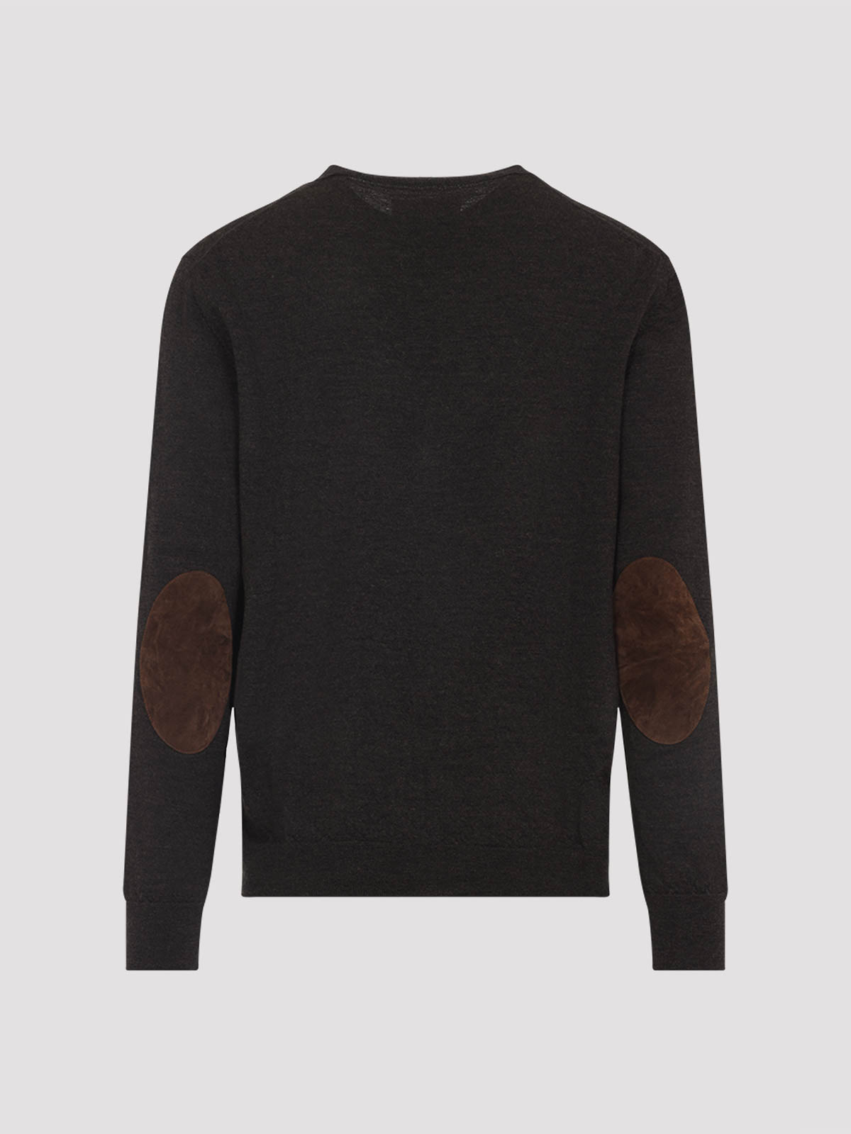 Maison Margiela Brown Wool Cardigan With Suede Elbow Patches In Brown