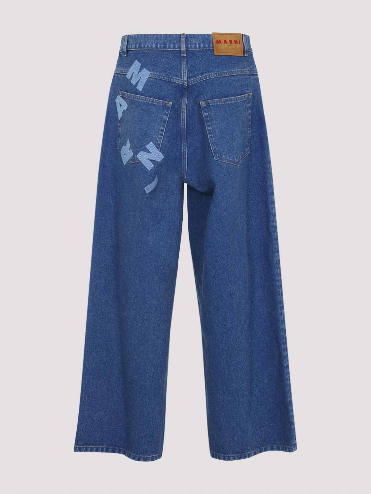 Marni Hight Waist And Wide Leg Jeans In Blue