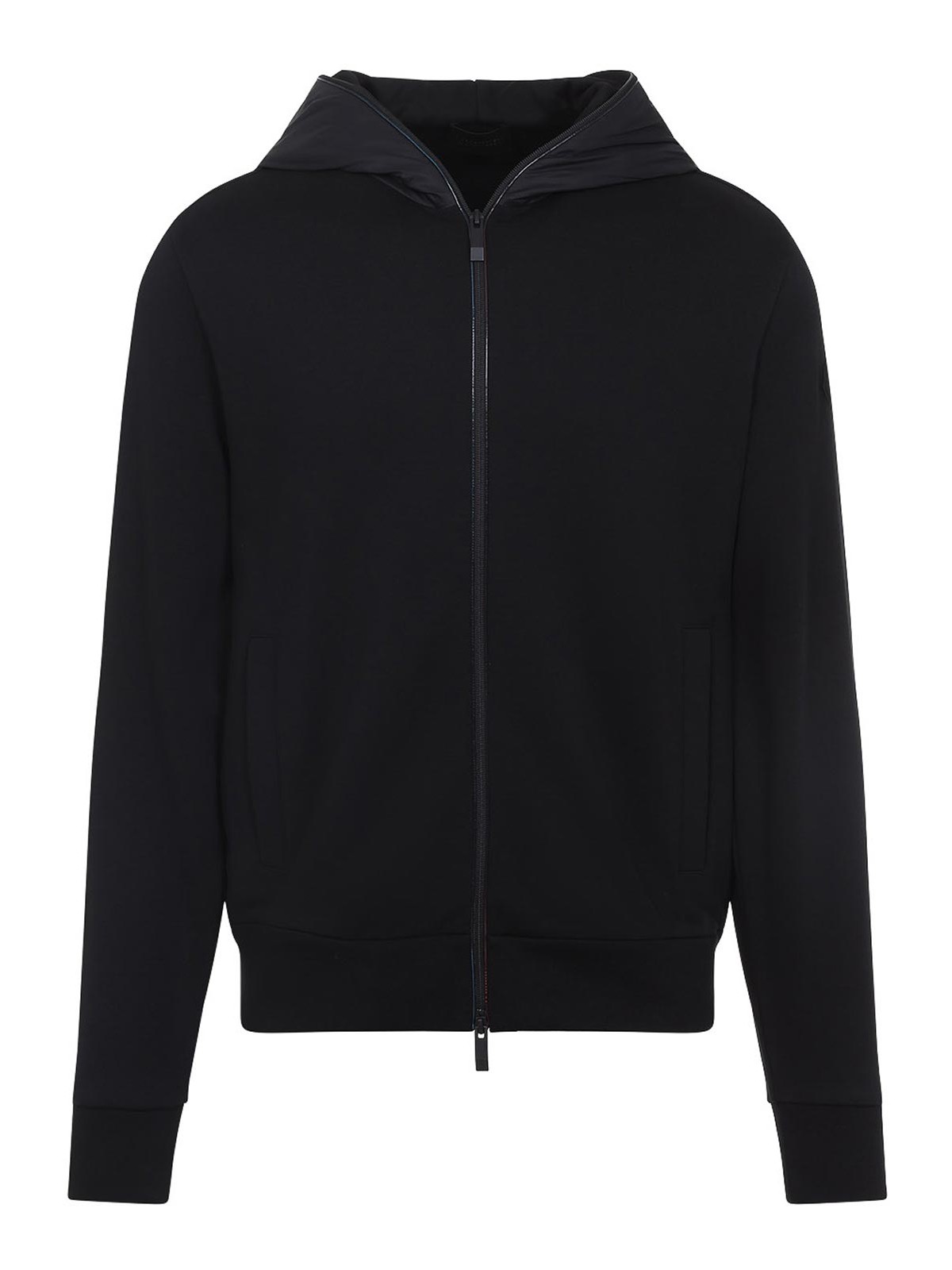 Moncler Zip-up Hooded Sweatshirt In Black