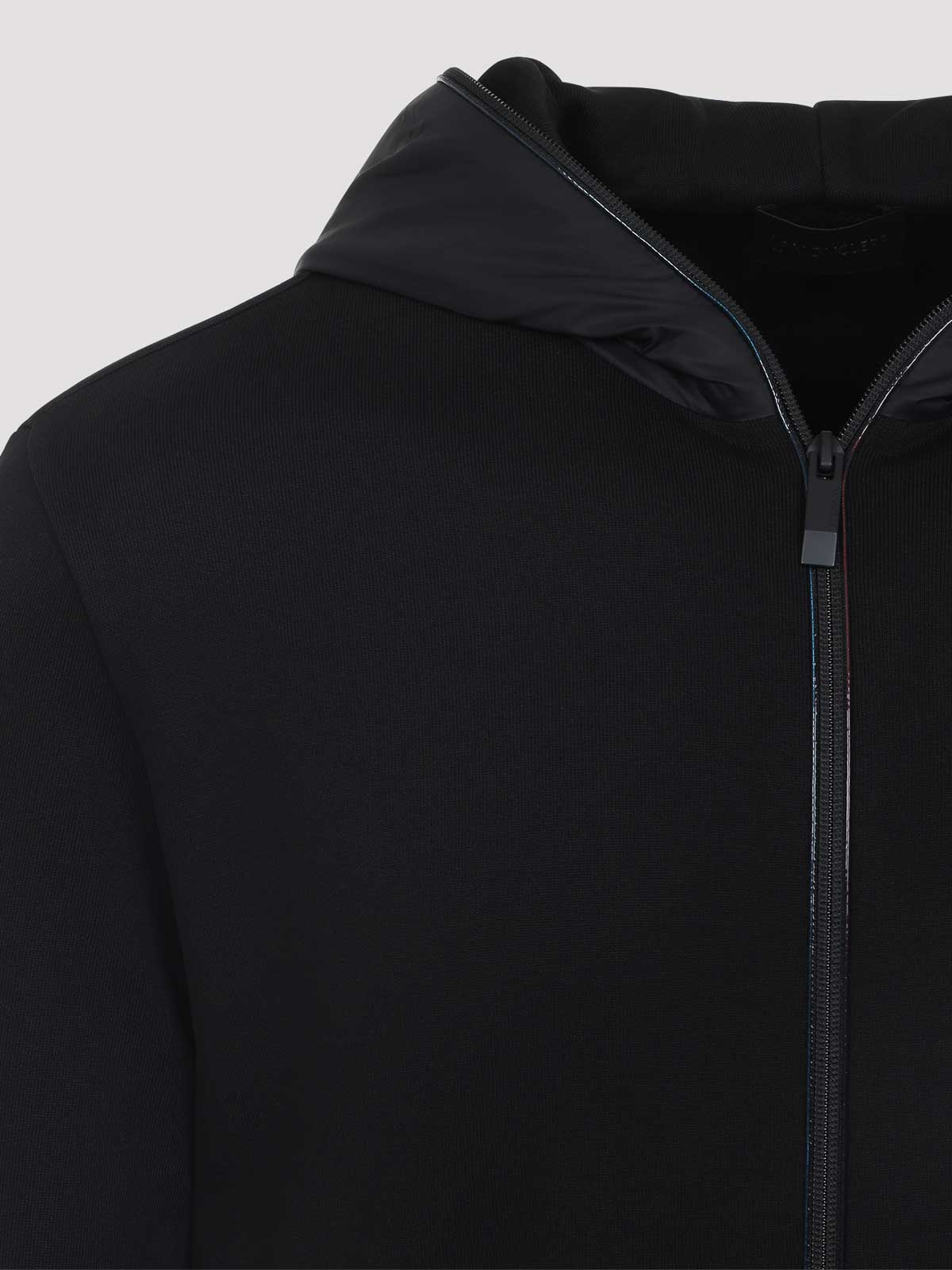 Moncler Zip-up Hooded Sweatshirt In Black