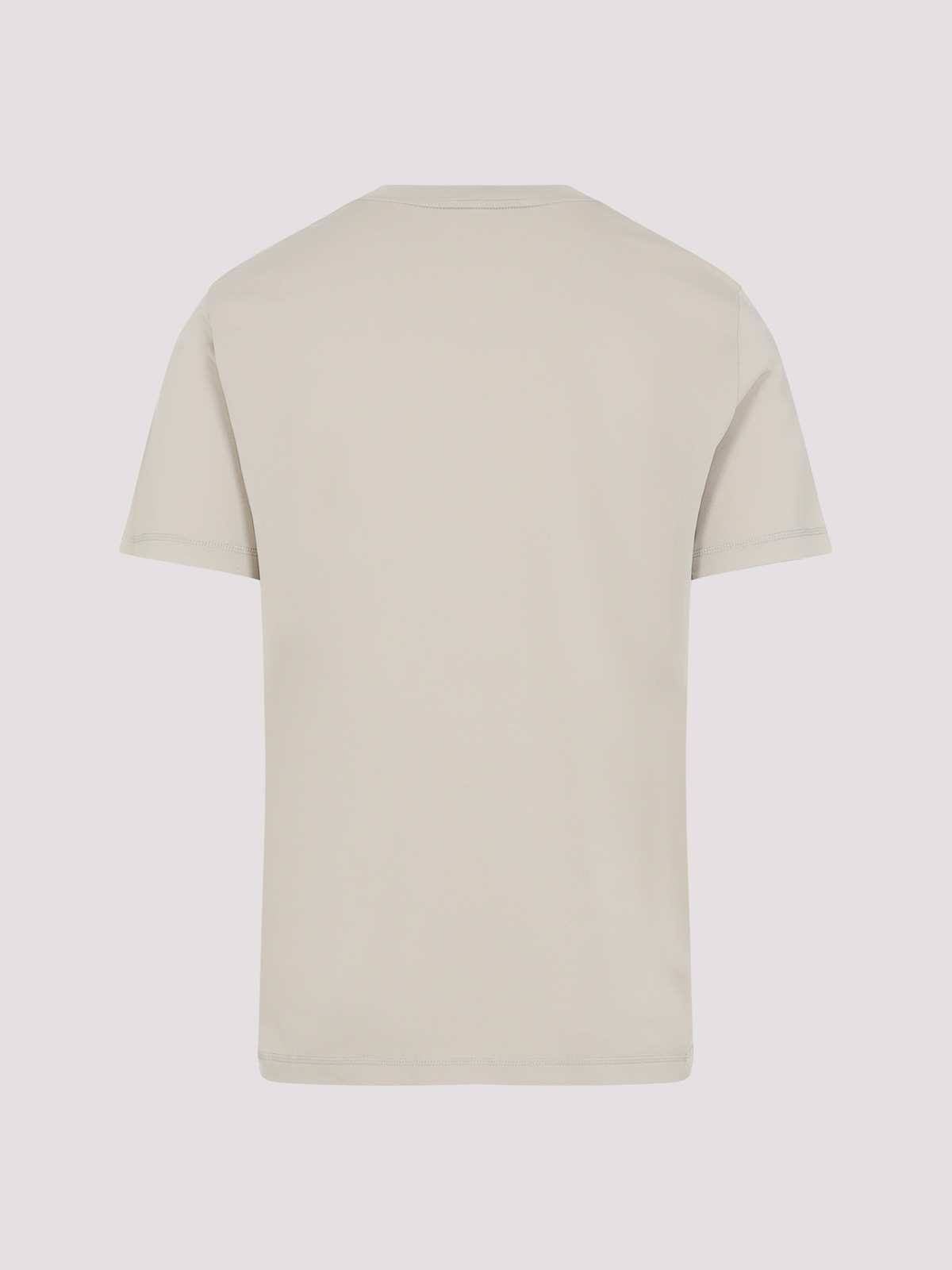 Moncler Cotton Jersey T-shirt With Contrasting Logo Patch In Neutral