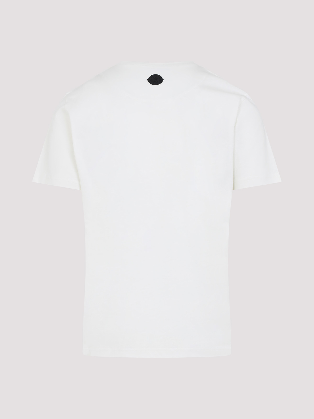 Moncler White Cotton T-shirt With Three-dimensional Logo In White