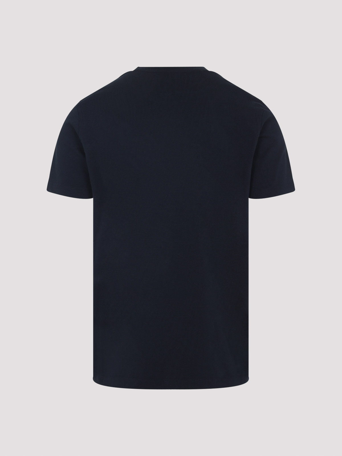 Moncler Men T-shirt With Flocked Cotton Logo In Blue