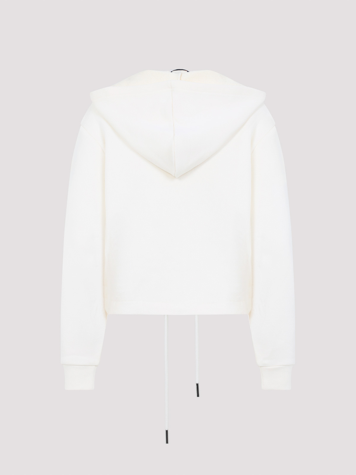 Moncler Cotton Fleece Zip Up Jacket In White