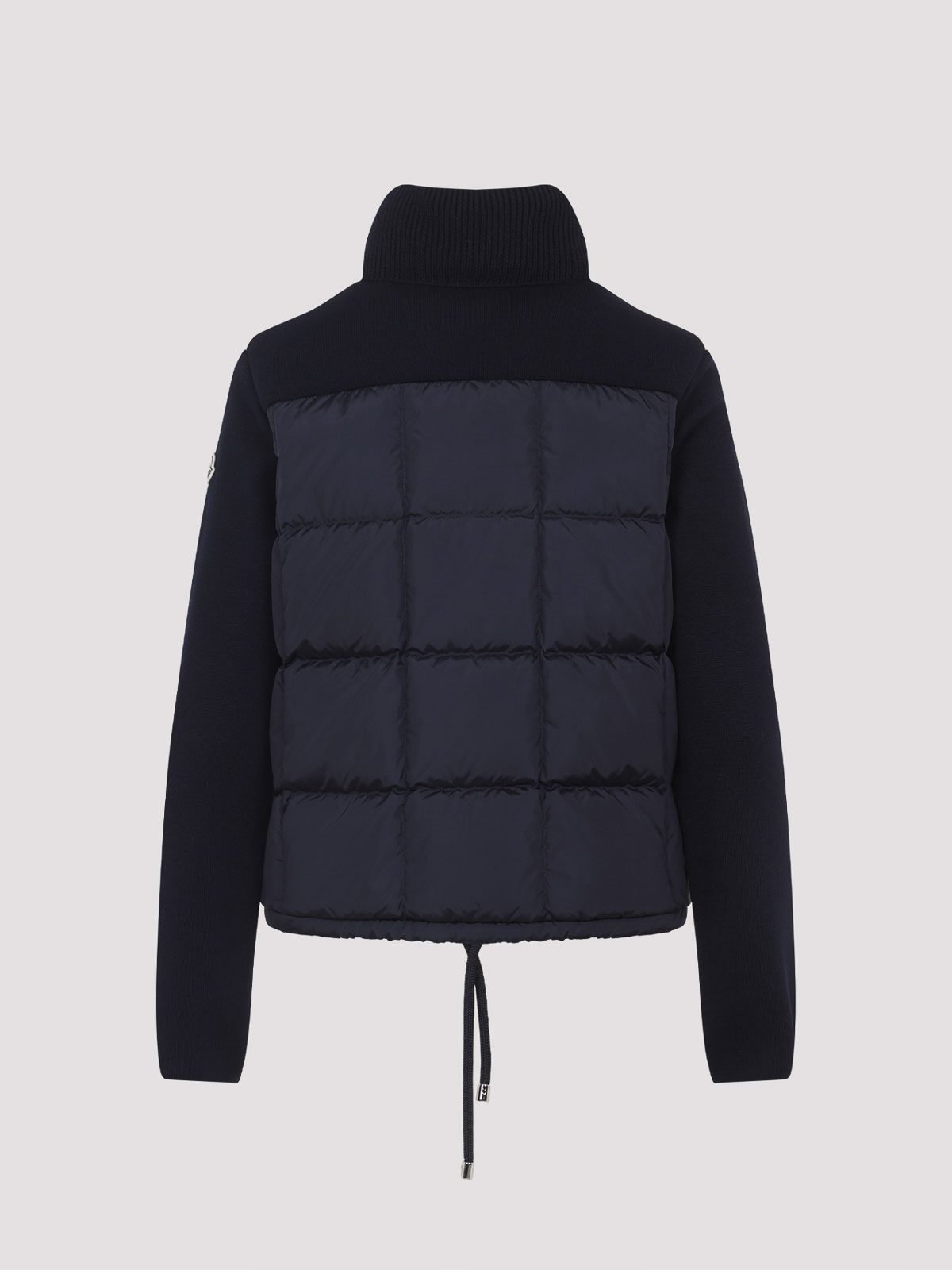 Moncler Black Paneled Down Jacket In Blue