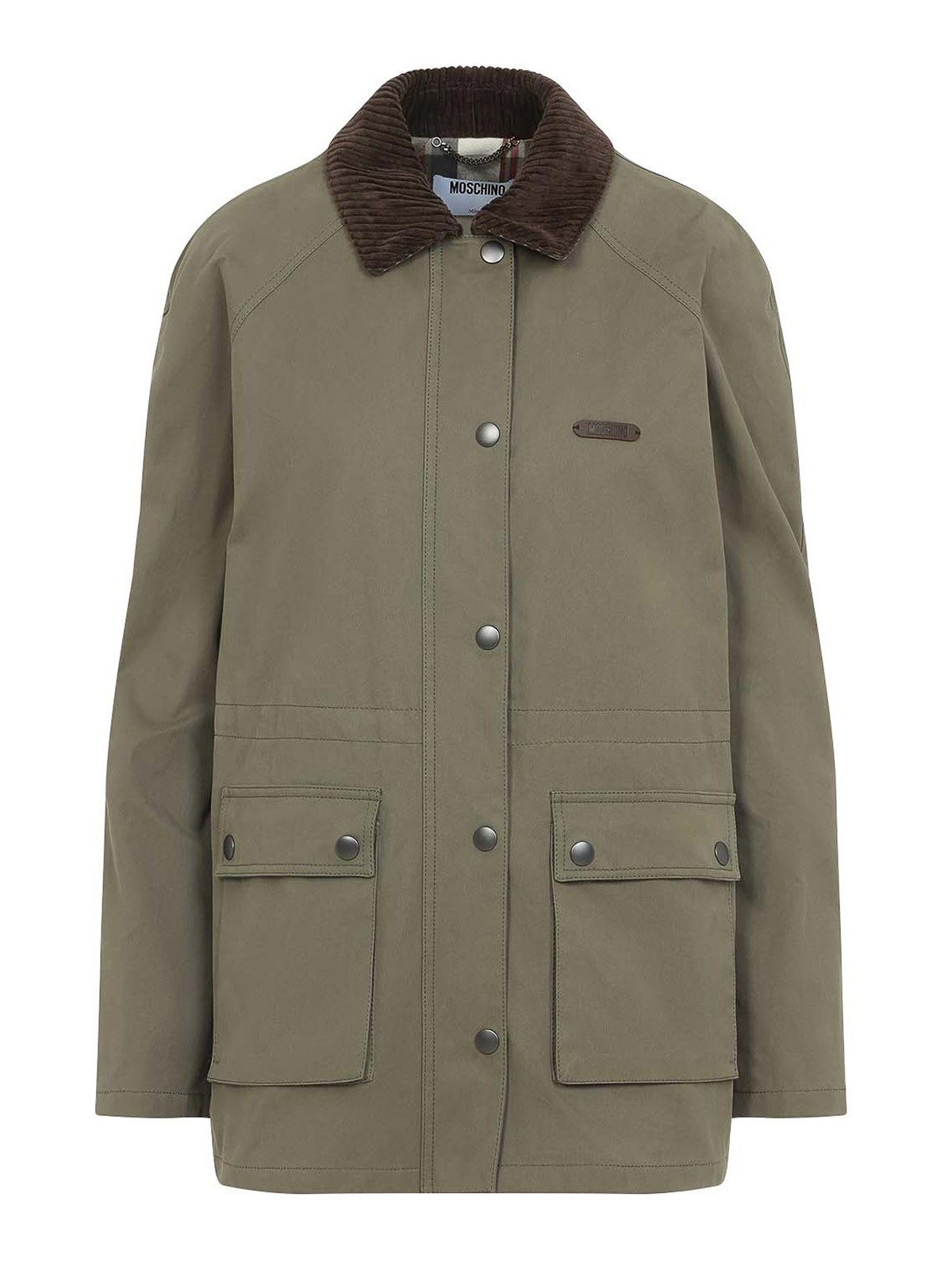 Moschino Logo Label Jacket With Elbow Patches In Green