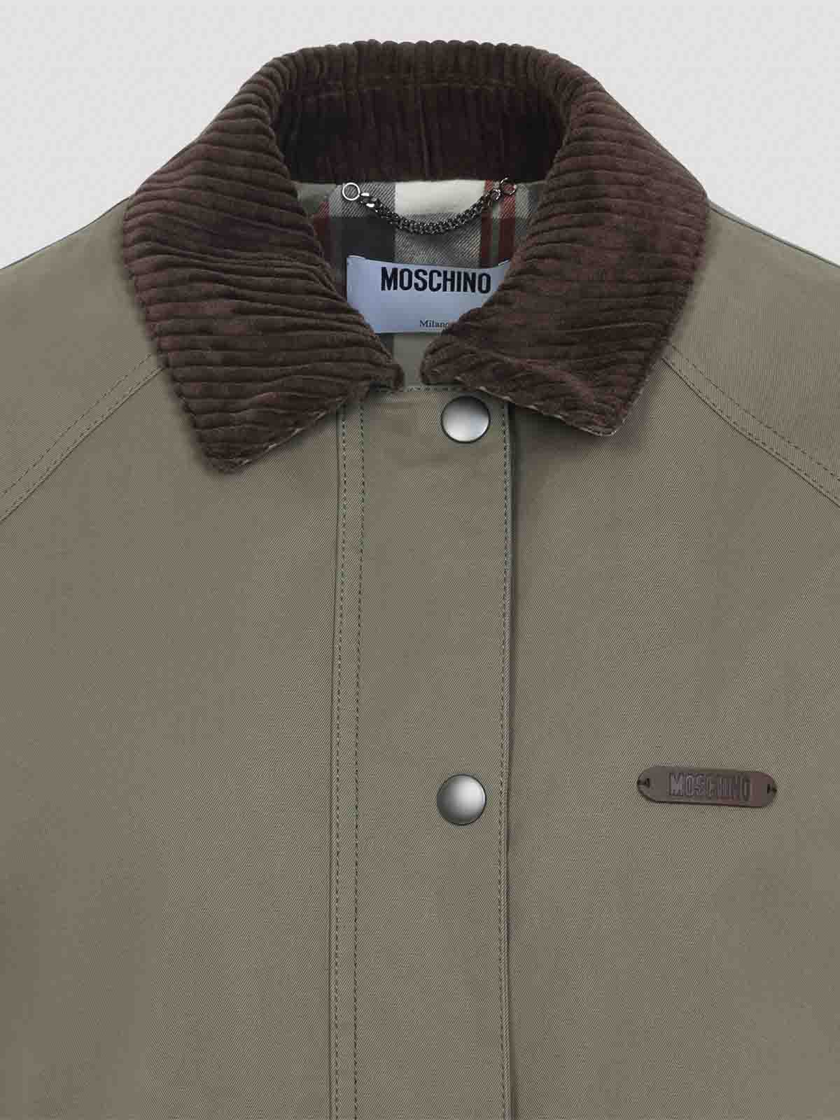 Moschino Logo Label Jacket With Elbow Patches In Green