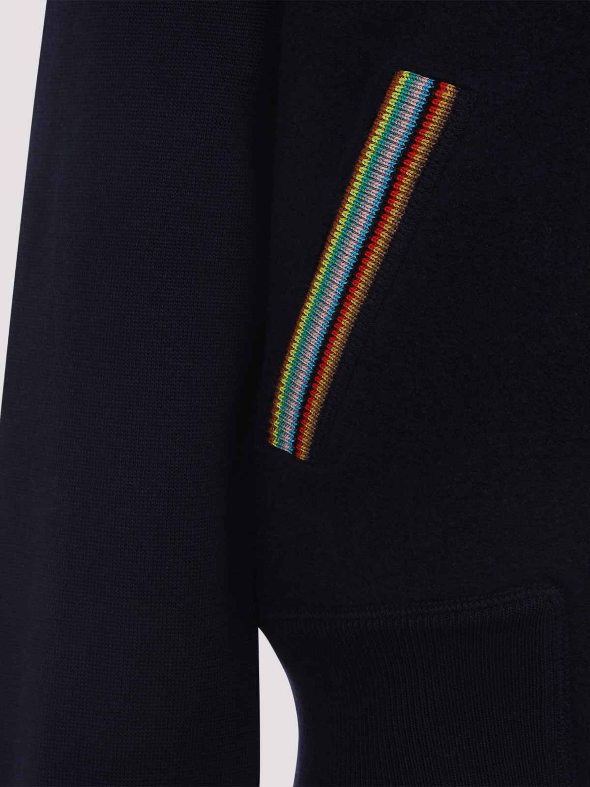 Paul Smith Knitted Bomber Jacket In Blue