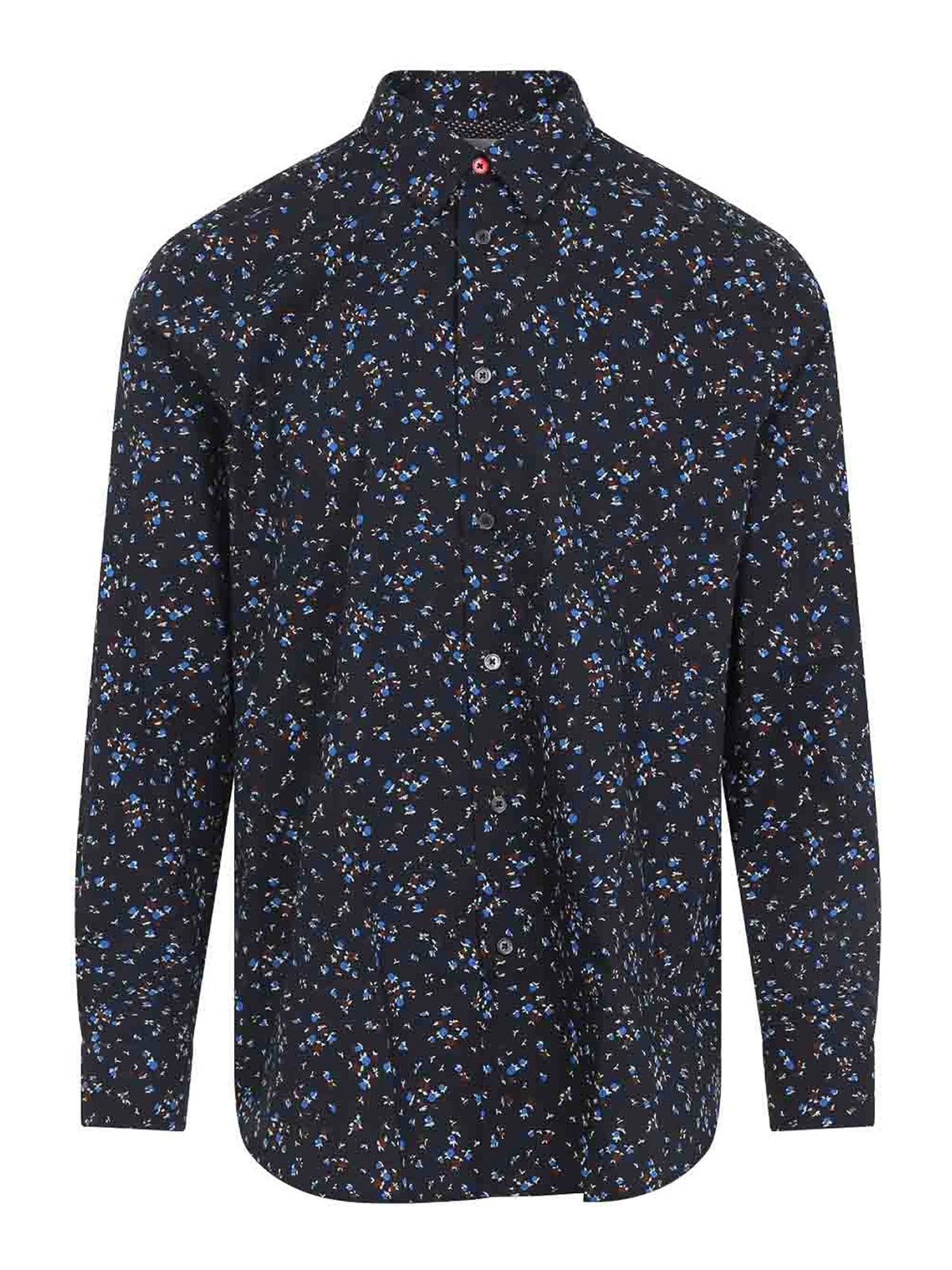 Paul Smith Regular Fit Blue Cotton Shirt In Blue