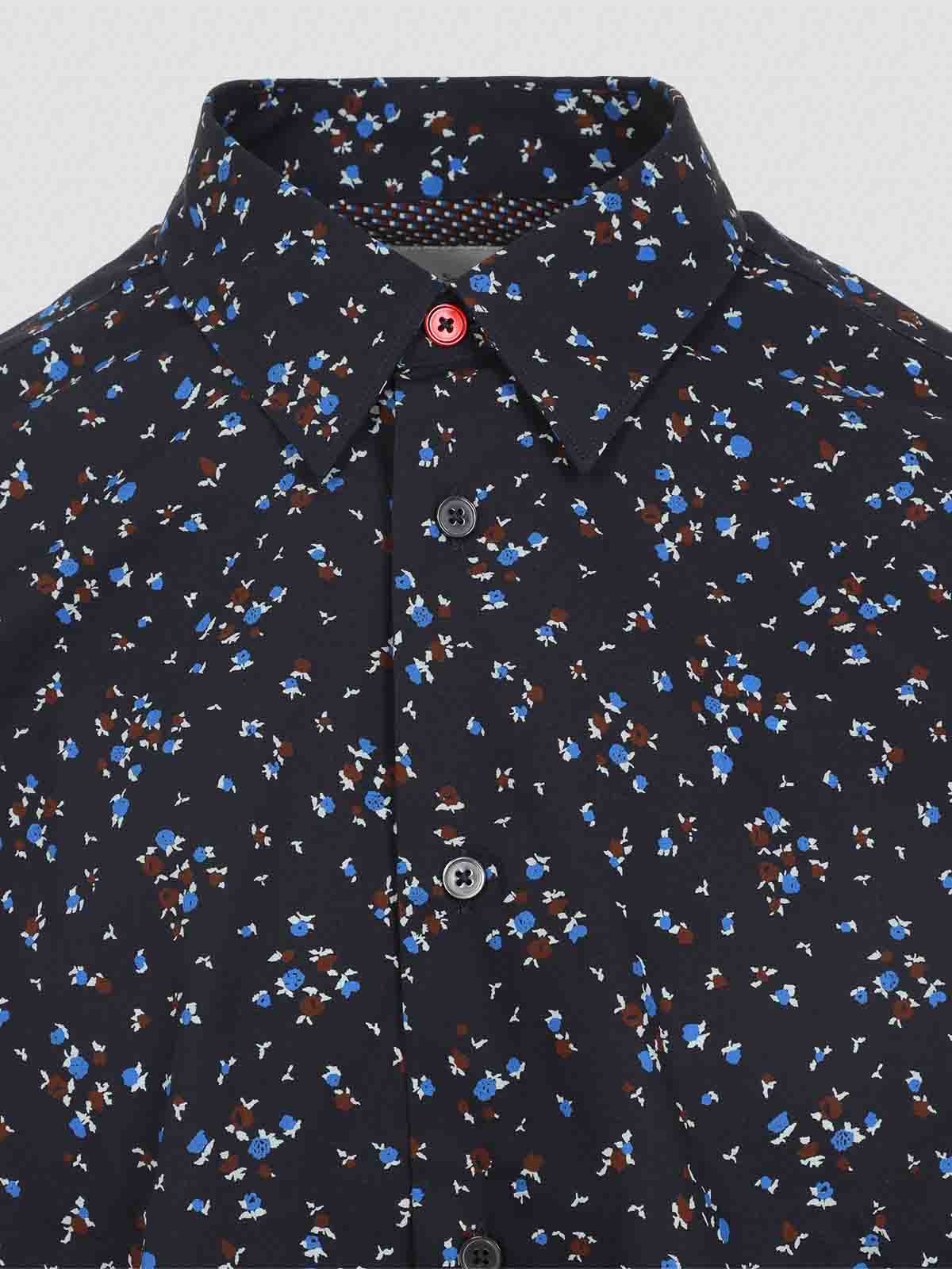 Paul Smith Regular Fit Blue Cotton Shirt In Blue
