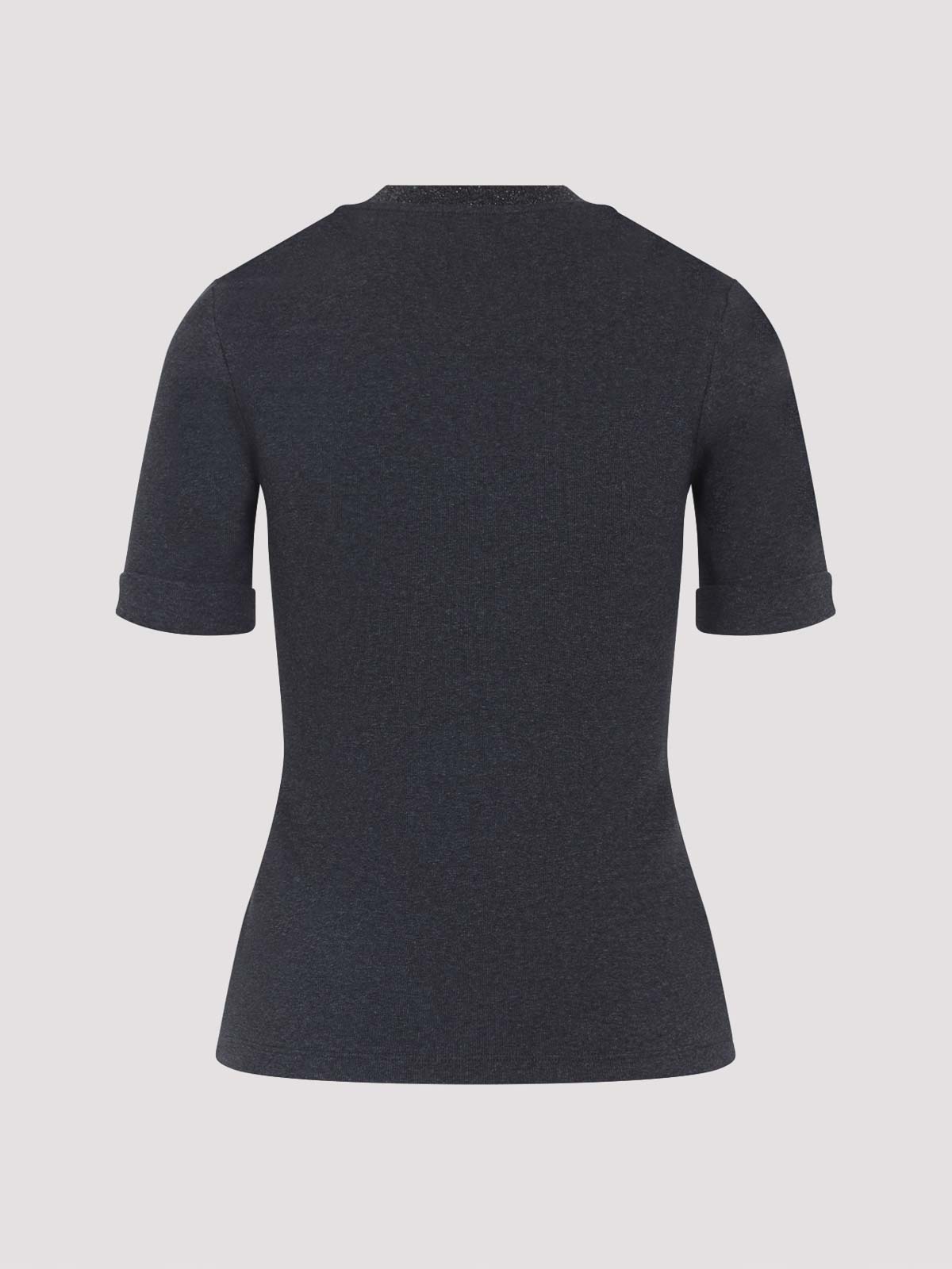 Peserico Fitted Short-sleeve T-shirt With Heathered Texture In Gray