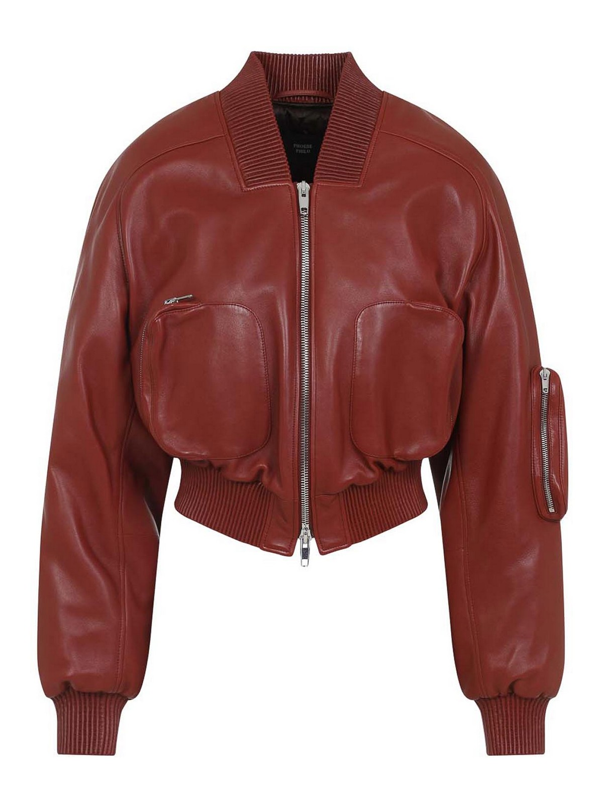 Phoebe Philo Pocket Bomber Jacket - Dark Red | CV031LE2990885BK