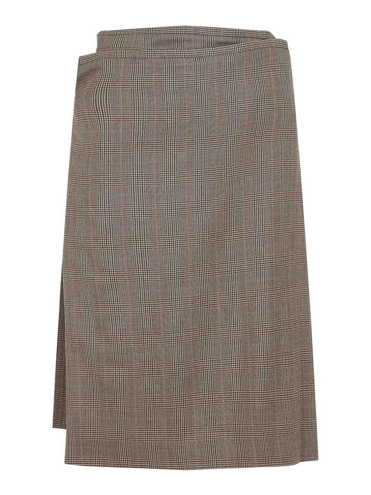 Phoebe Philo Kilt Wrap Midi Skirt In Gray