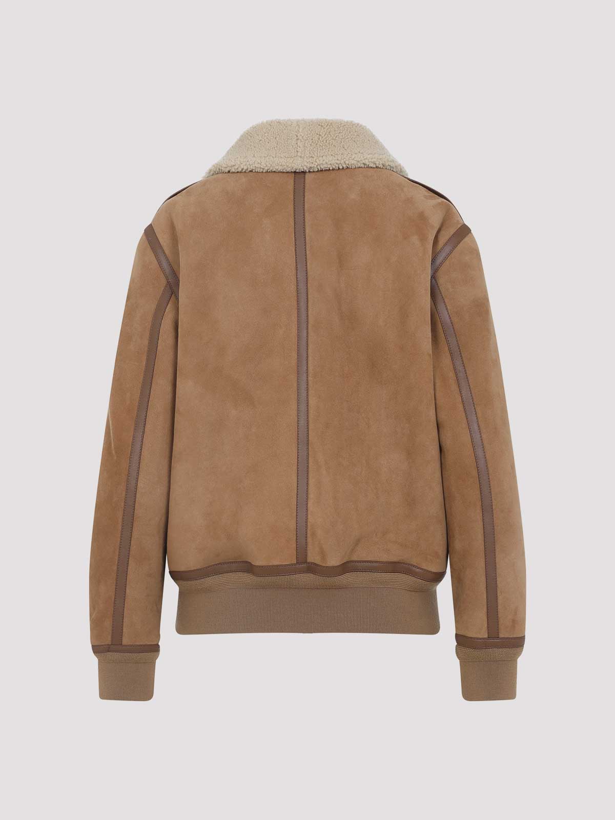 Ralph Lauren Beige Bomber Jacket In Brown