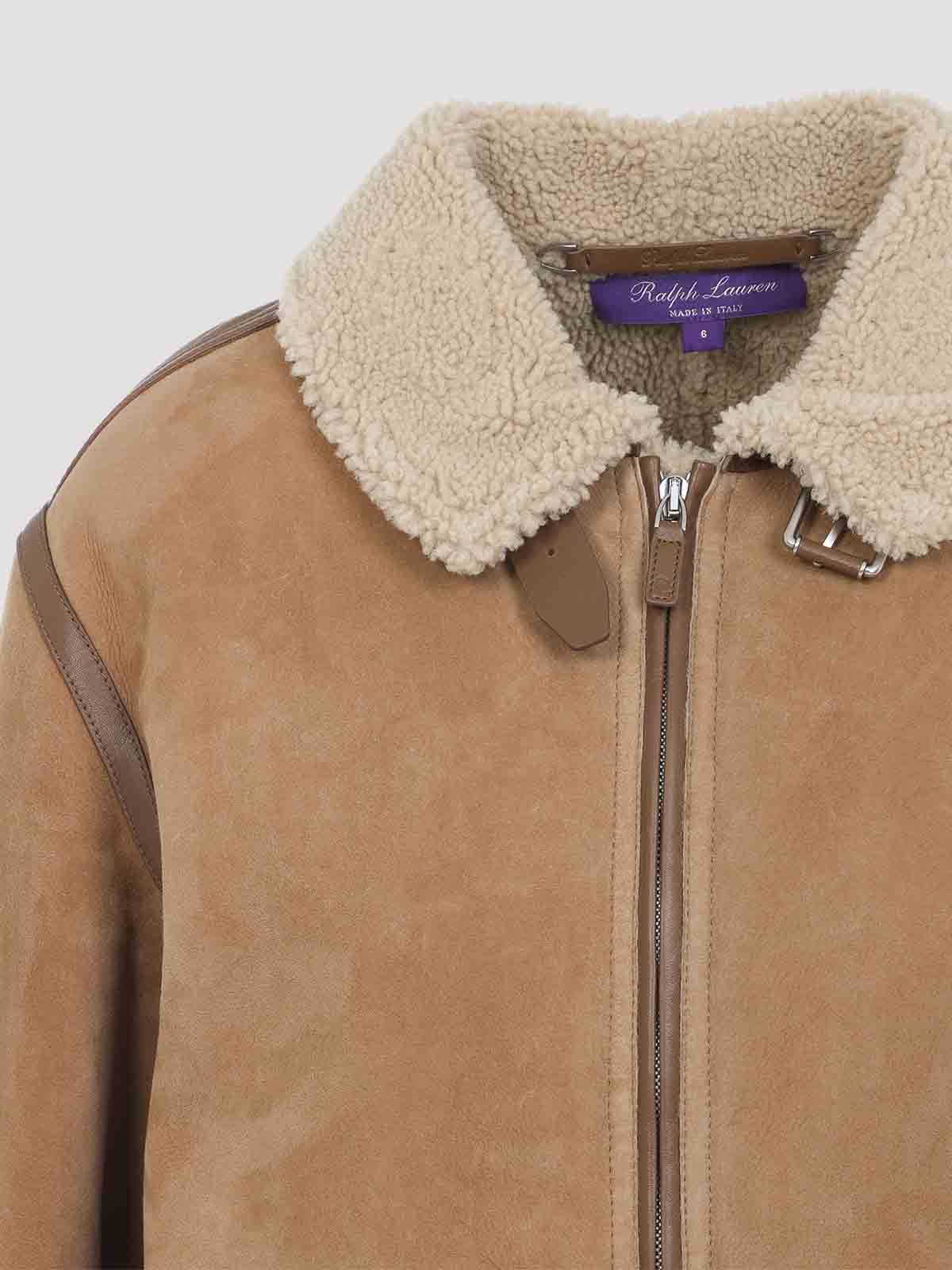 Ralph Lauren Beige Bomber Jacket In Brown