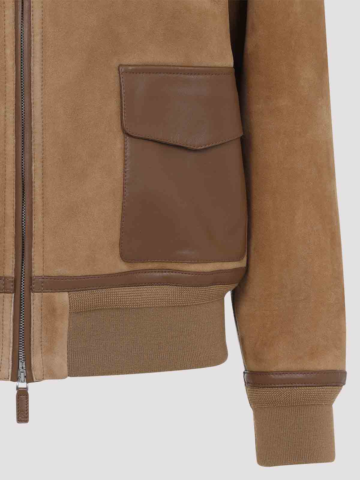 Ralph Lauren Beige Bomber Jacket In Brown