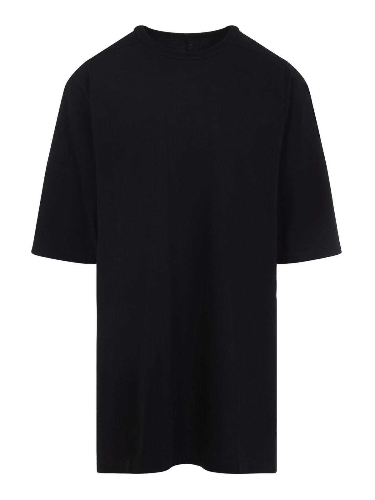 Rick Owens Black Cotton Jumbo Short Sleeves T-shirt In Black