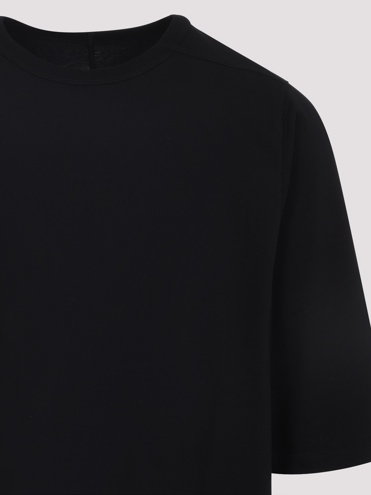 Rick Owens Black Cotton Jumbo Short Sleeves T-shirt In Black