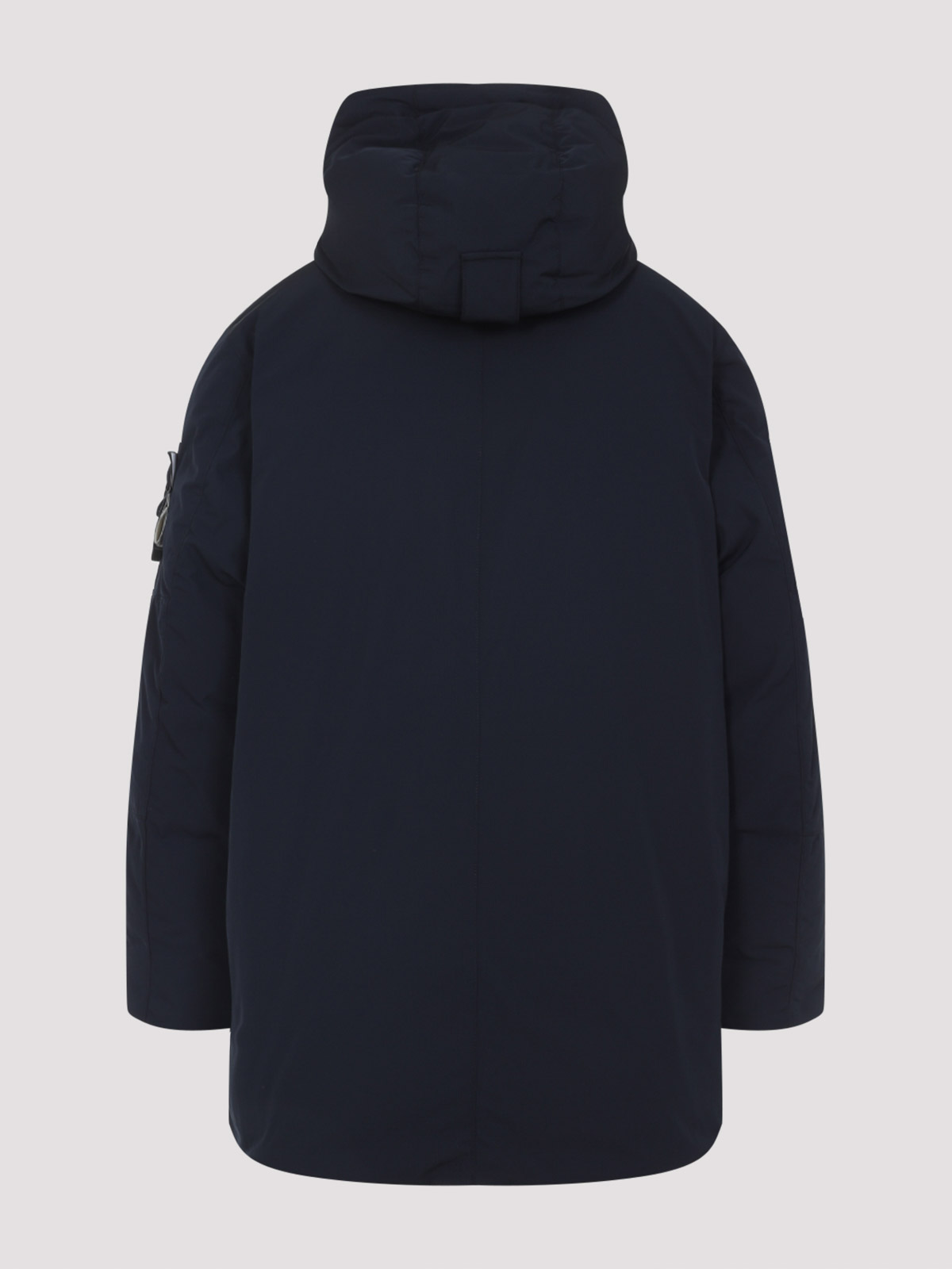 Stone Island Black Stretch Polyester Padded Jacket In Blue