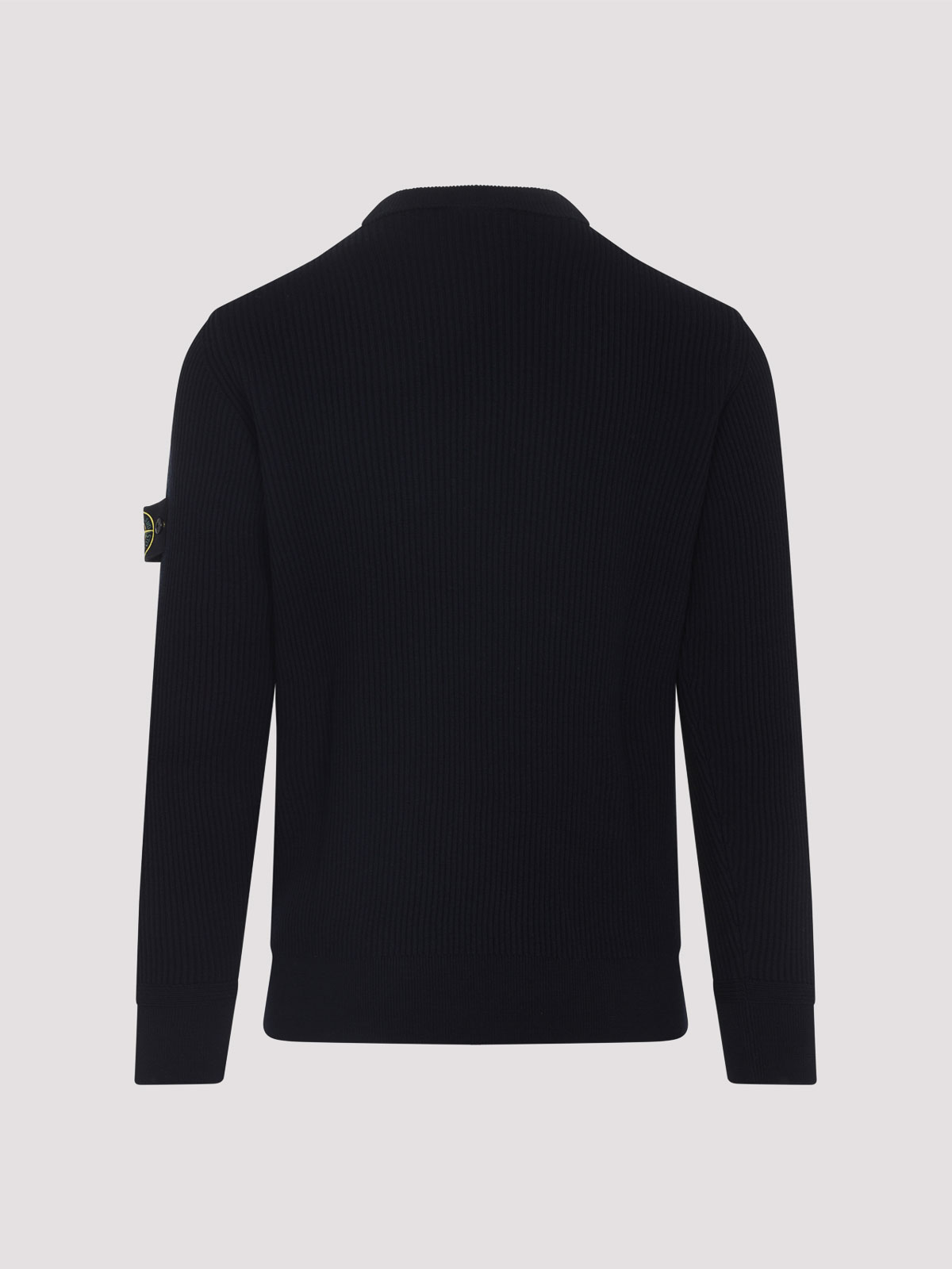Stone Island Ribbed Wool Turtleneck Sweater Clothing In Blue