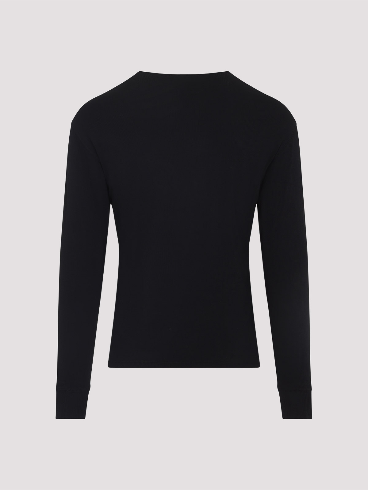 Tom Ford Long-sleeved Henley Top With Buttoned Placket And Fitted Silhouette In Black