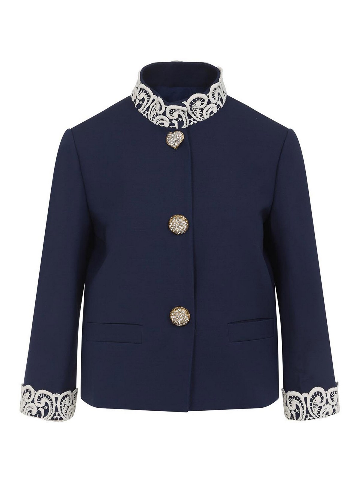 Valentino Virgin Wool Jacket In Blue